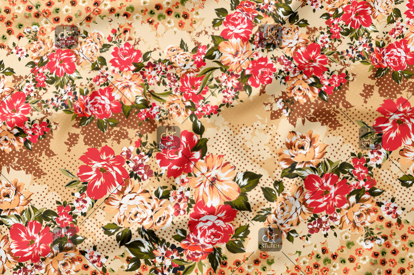 Abstract pattern of fur and flowers. Work commissioned by Hermanos Pérez for his collection. - Season: Fall 2018