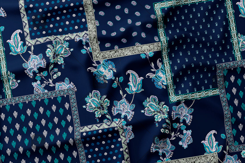 Scarves and paisleys pattern. Work commissioned by Estampados J Y Punt. Finally sold to Punt Roma - Season: Spring 2017