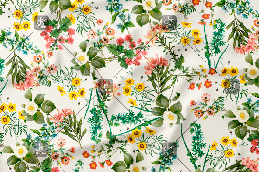 Spring floral pattern. Work commissioned by Division 4. Finally sold to Cortefiel - Season: Spring 2016