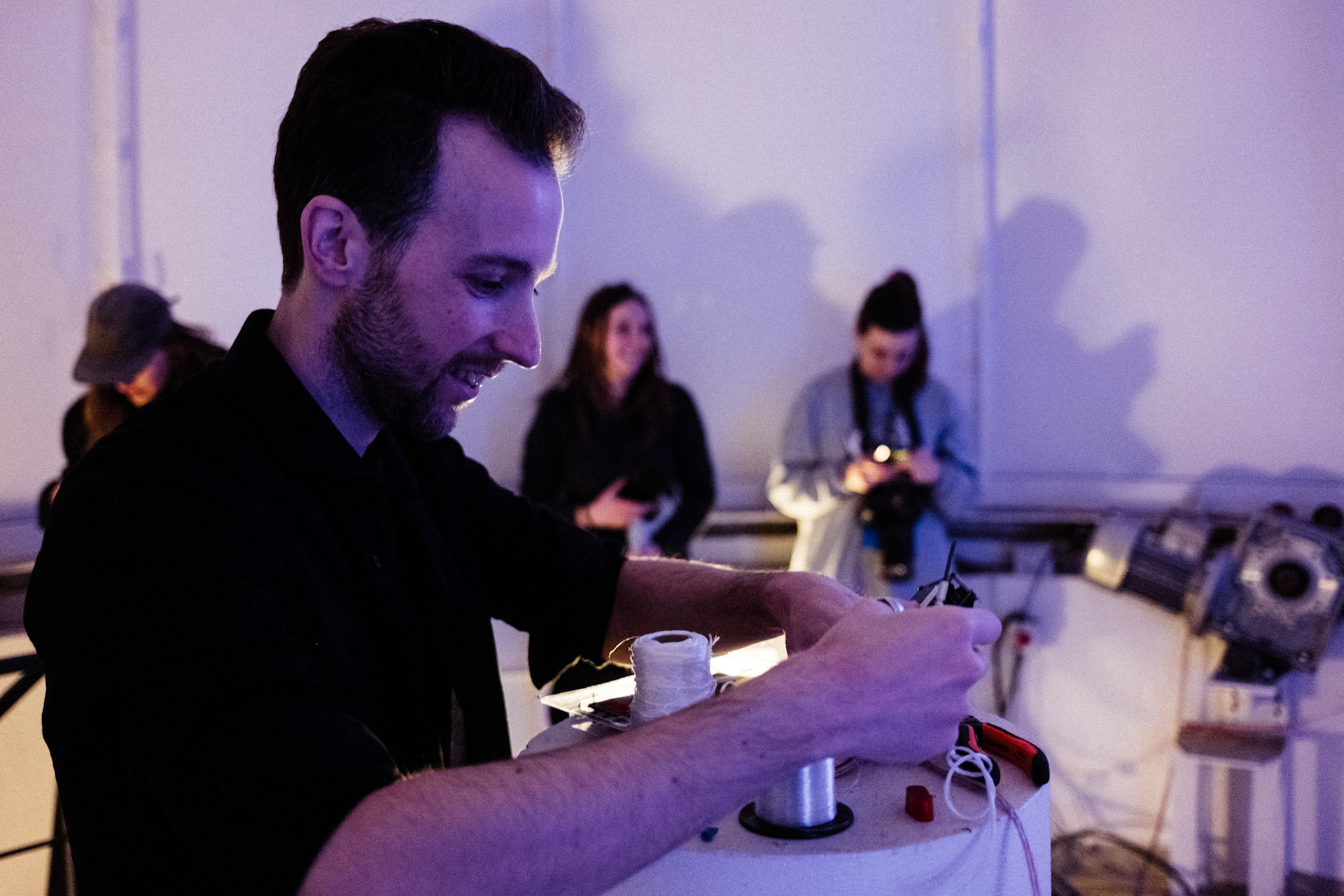 Installation of sound art performance 'Static Chatter' @ Aalto University