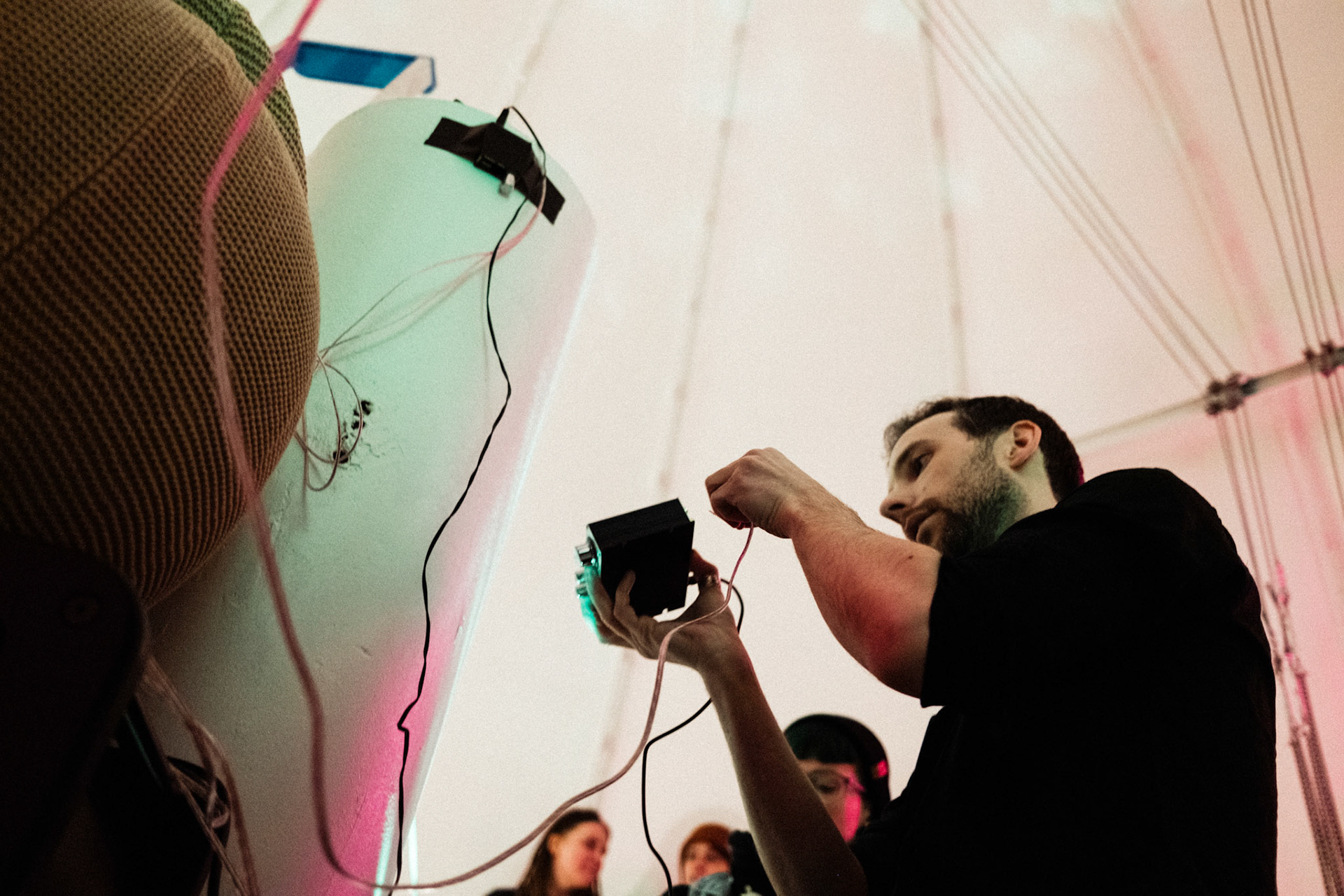 Installation of sound art performance 'Static Chatter' @ Aalto University