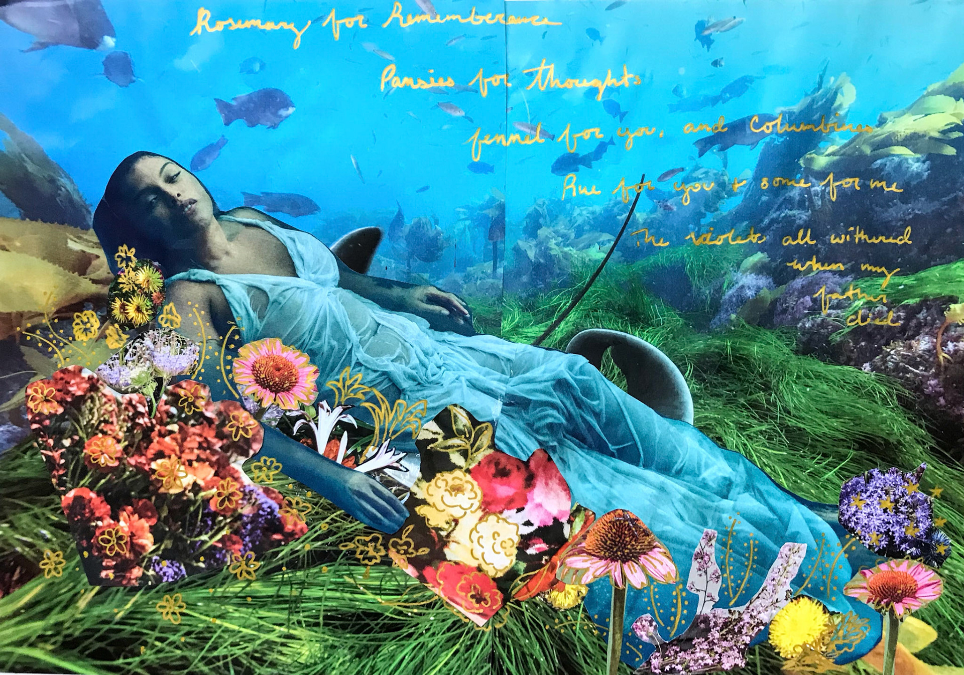 Elyse Lani  |  Ophelia  |  collage, ink