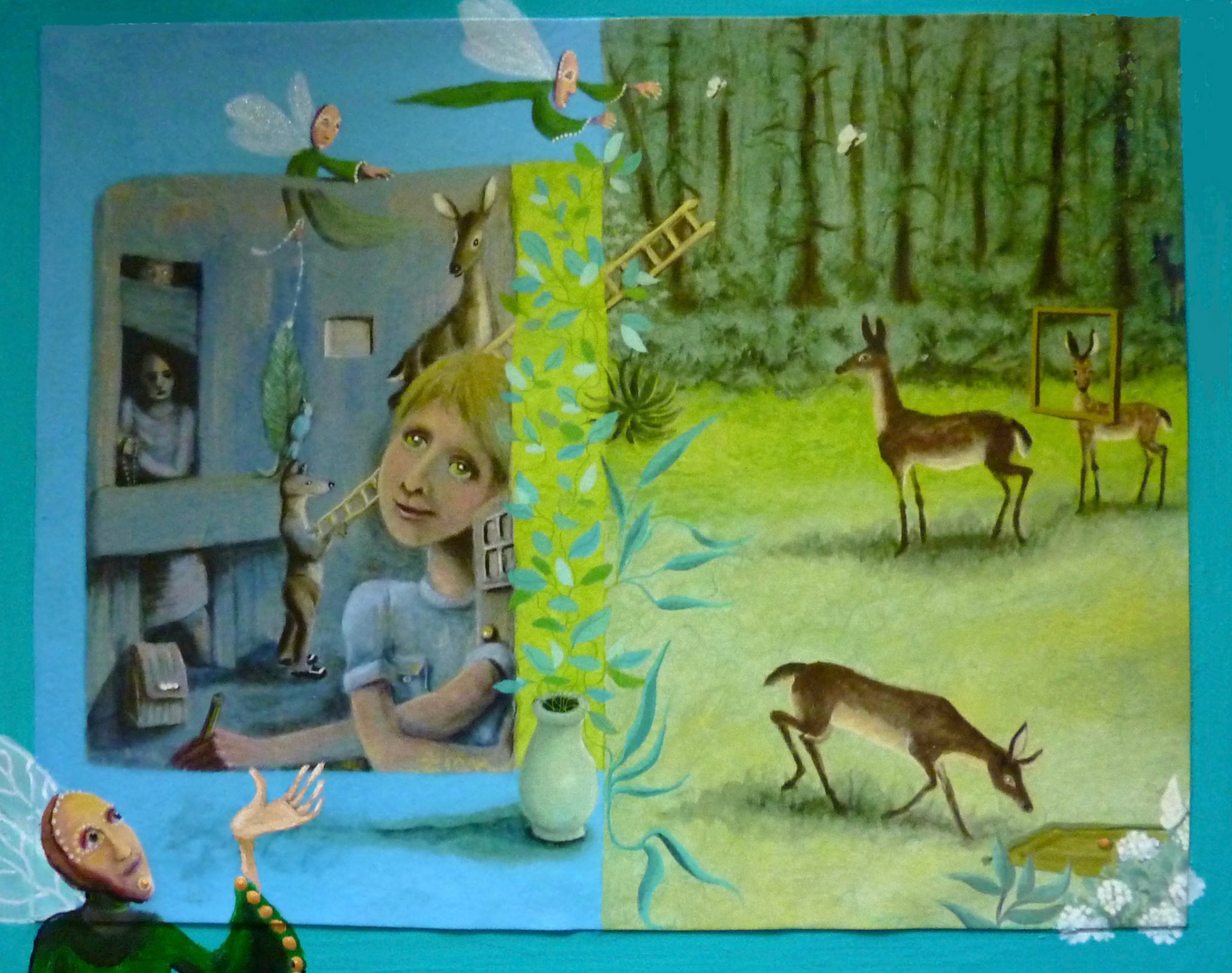 Jane Zich  |  Doors, Frames, Escape Plans  |  digital media, acrylic, mulberry paper  |  www.zichpaintings.com