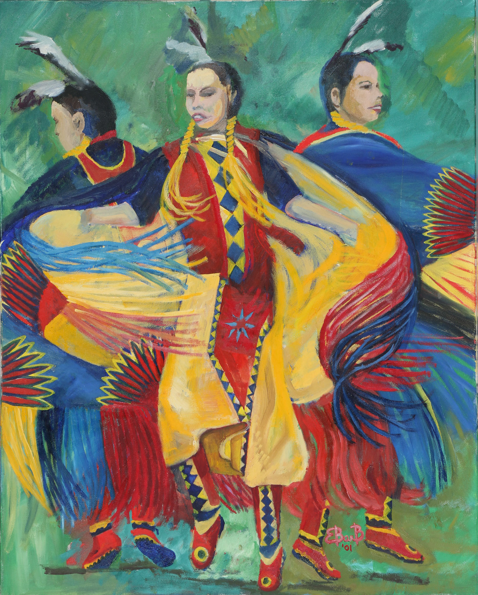 Louis Ebarb - Redhawk Dance - oil - LouisEbarb.com