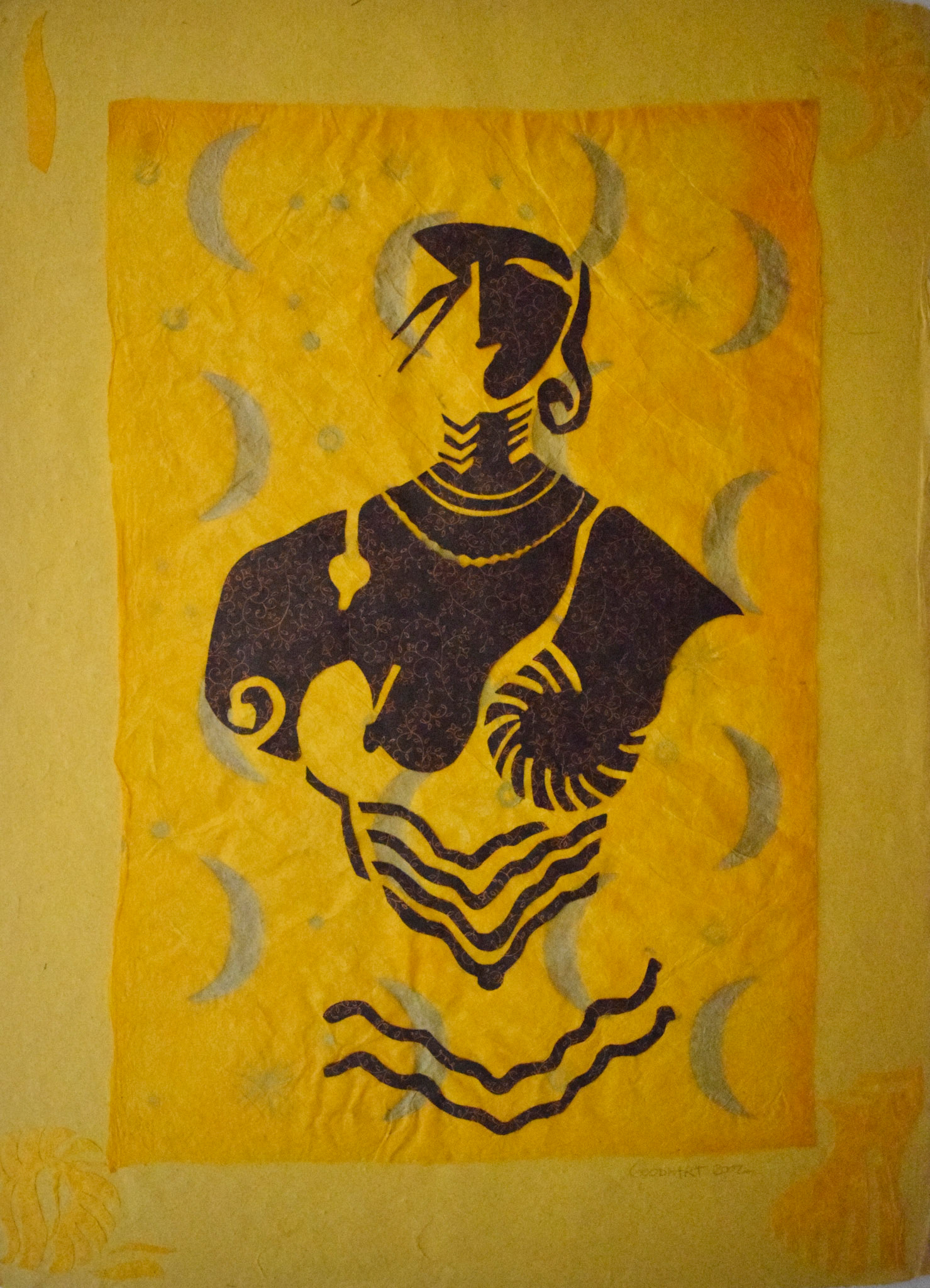 Laurie Goodhart - Queen Sembiyan With Waxing And Waning Moons - mixed media - lauriegoodhart.net