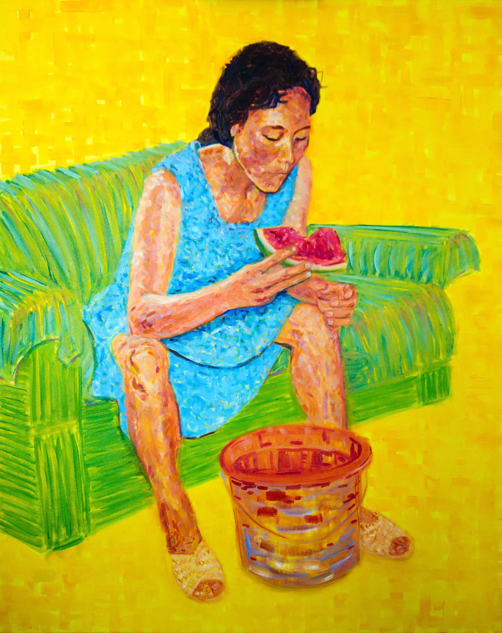 Van Lanigh - A Girl with a Watermelon - oil - vanlanigh.com