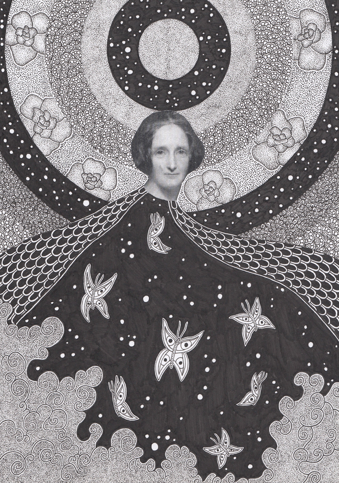 Rochelle Asquith - Mary Shelley - mixed media - www.rochellemasquith.wordpress.com