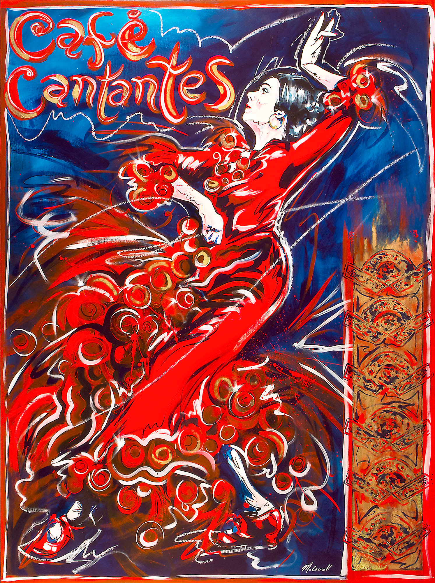 Deb McCarroll - Cafe Cantantes (acrylic) - debmccarroll.com