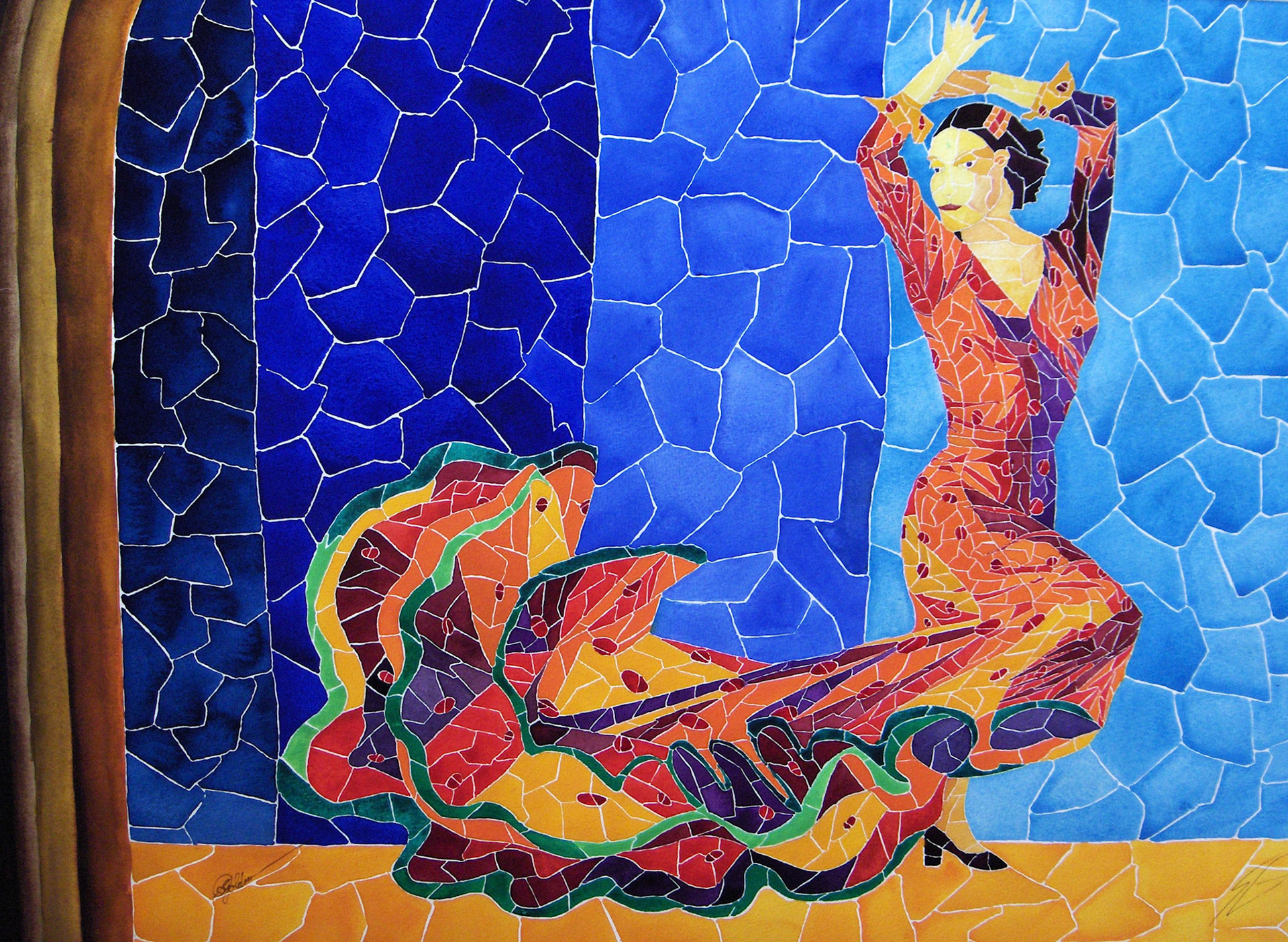 Sheldon Goldman - Stained Glass Flamenco - sheldongoldmanartist.com