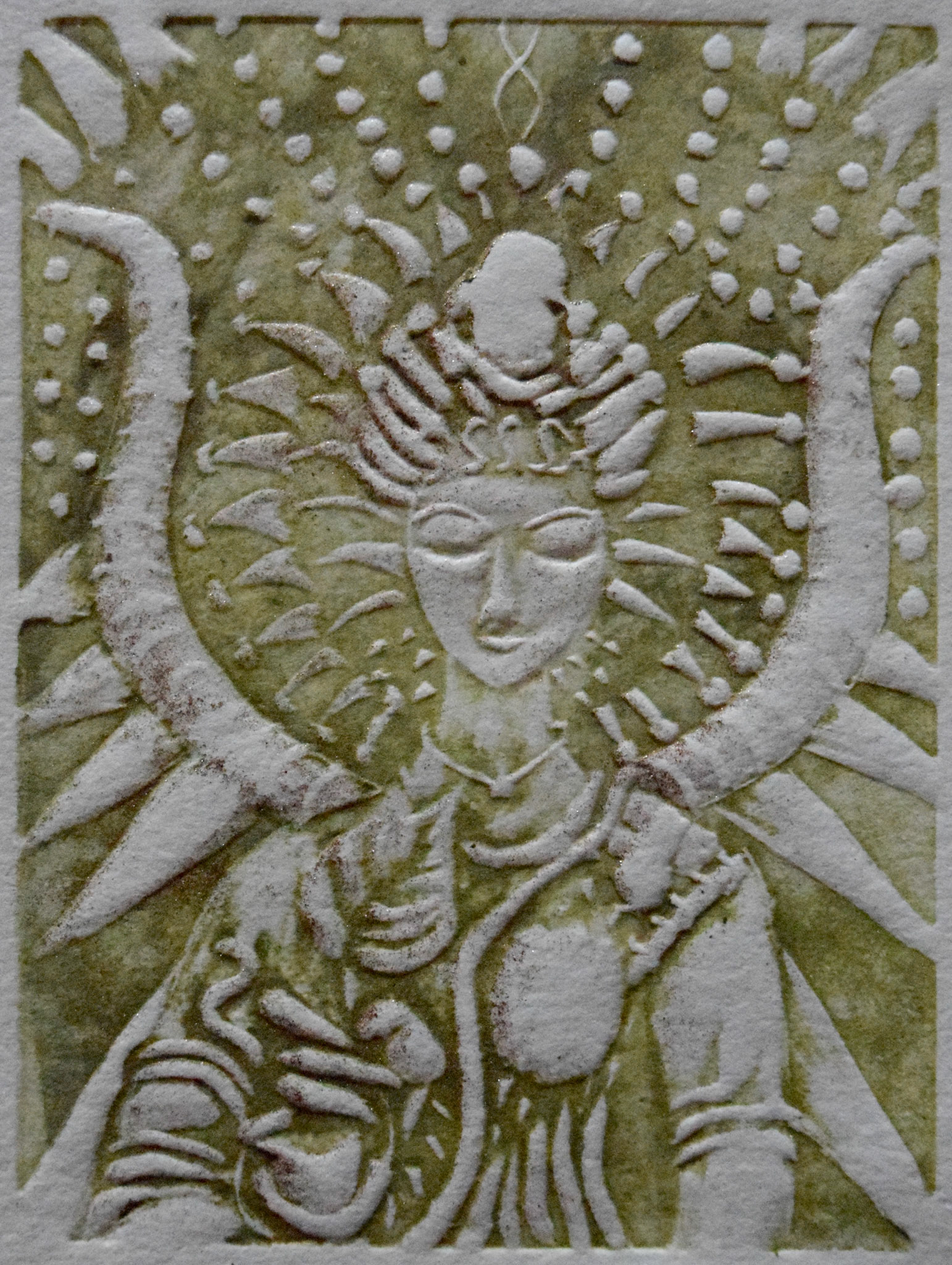 Laurie Goodhart - Queen Sembiyan As Saraswati - mixed media - lauriegoodhart.net