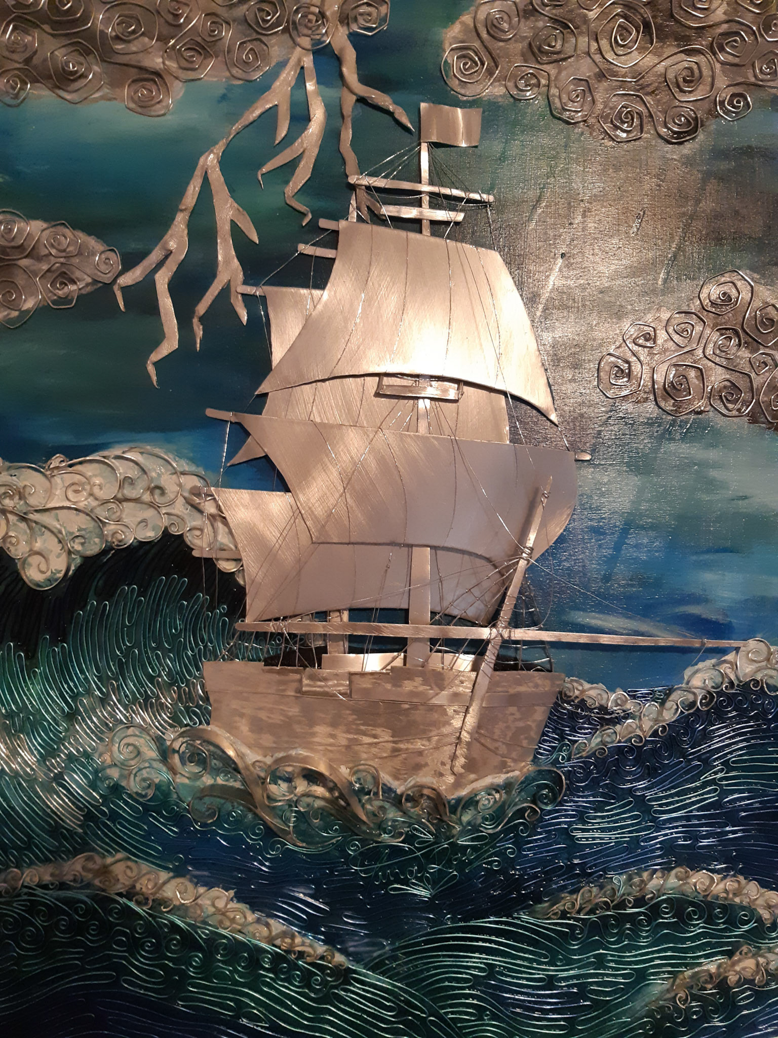 Tina Rae - When Sea Billows Roll - mixed media