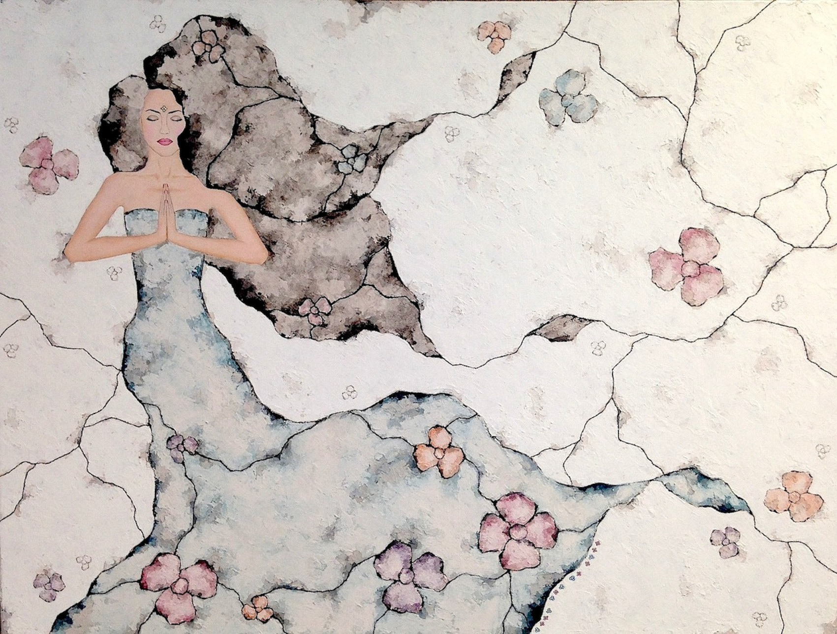 Michael Deborah Skoff - Unearthing The White Prayer 2 - oil
