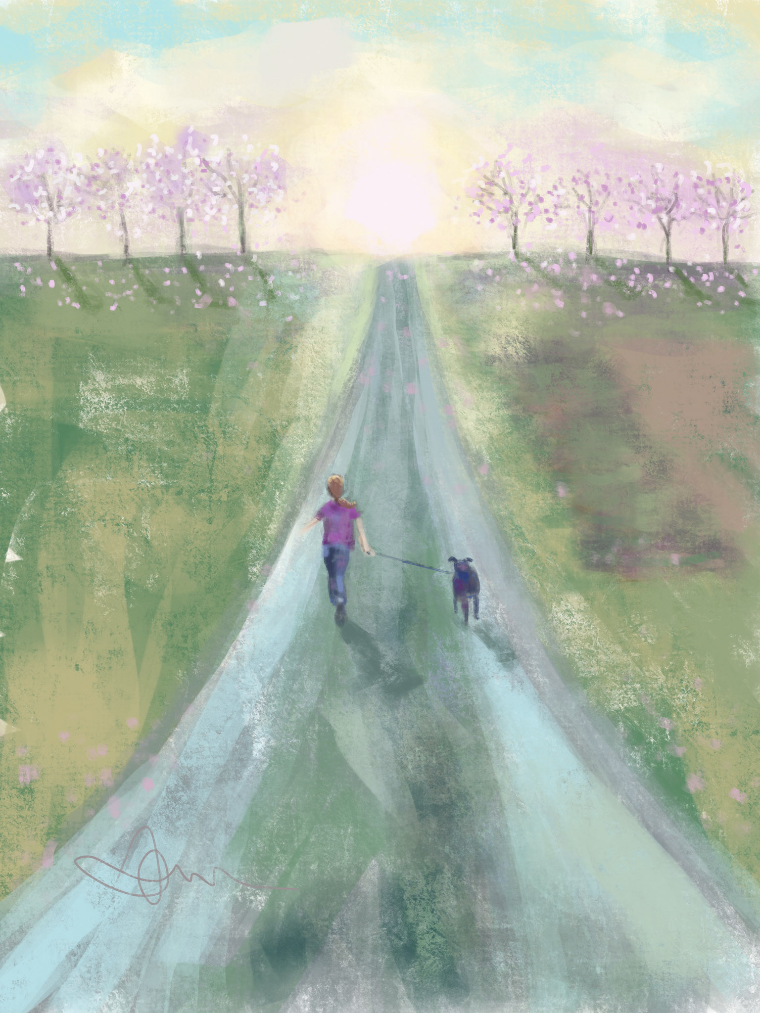 Amy Challenger - Running for the Light - digital pastel - www.amyaveschallenger.com