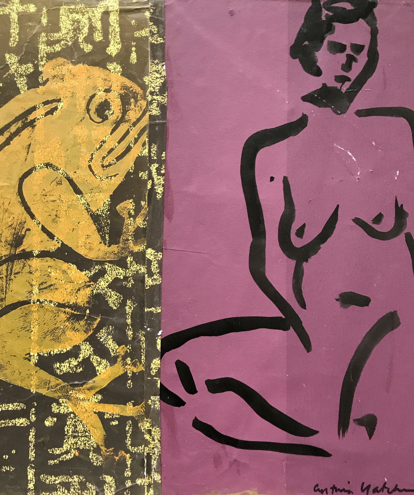 AWARD FOR DISTINCTIVE INTERPRETATION OF THEME - Cynthia Yatchman - Woman with Toad - mixed media - www.facebook.com/painter.cjyat/