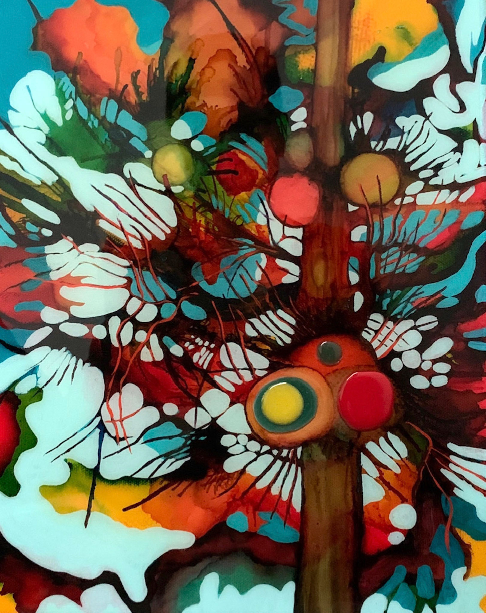 Jacqueline Staikos  -  The Mother  -  ink, acrylic, epoxy resin on canvas  -  jstaikos.org