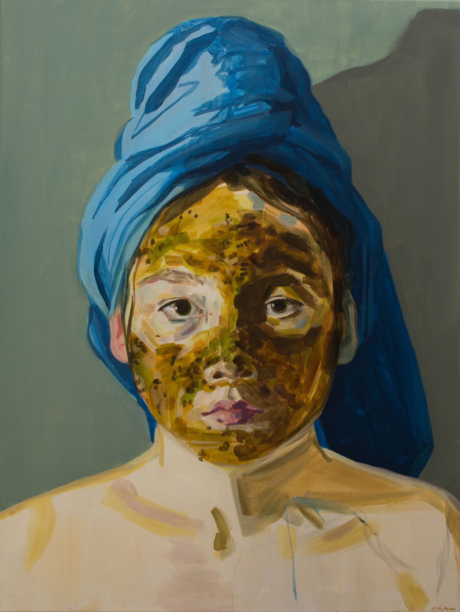 Caroline Ryan - Self-portrait with Mask - acrylic