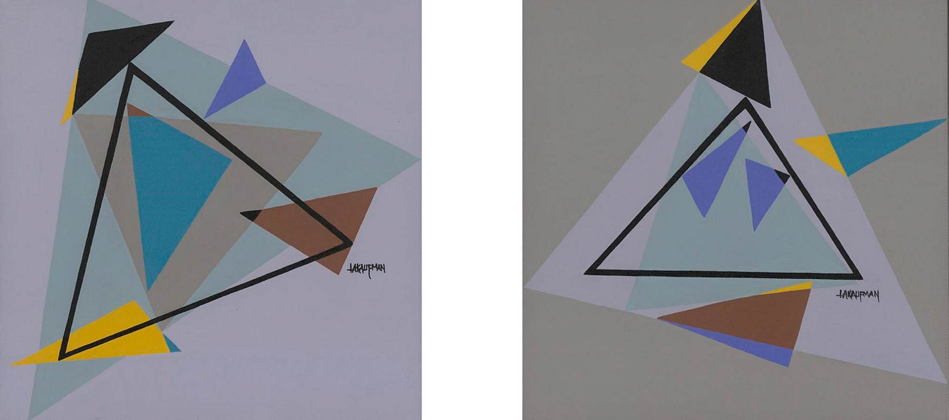 Loretta Ana Kaufman  -  Lightness of Being I &amp; II (Soaring Above the Fray): Series M  -  acrylic  -  lorettaanakaufman.artweb.com