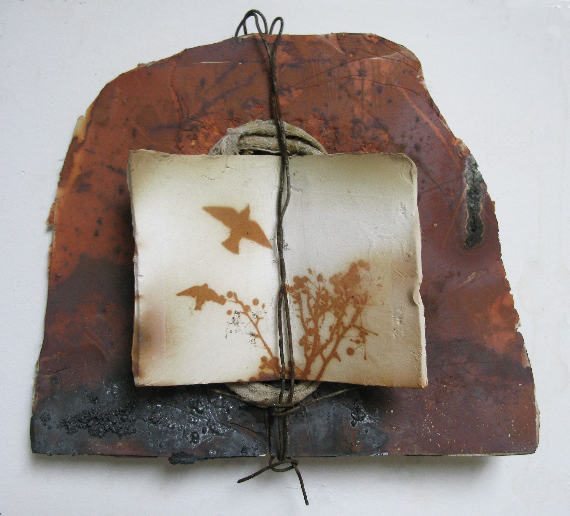 Cary Loving [Recognized for Exceptional Composition and Design]  |  Rise  |  photo transfer on clay, wire, rag  |  www.caryloving.com