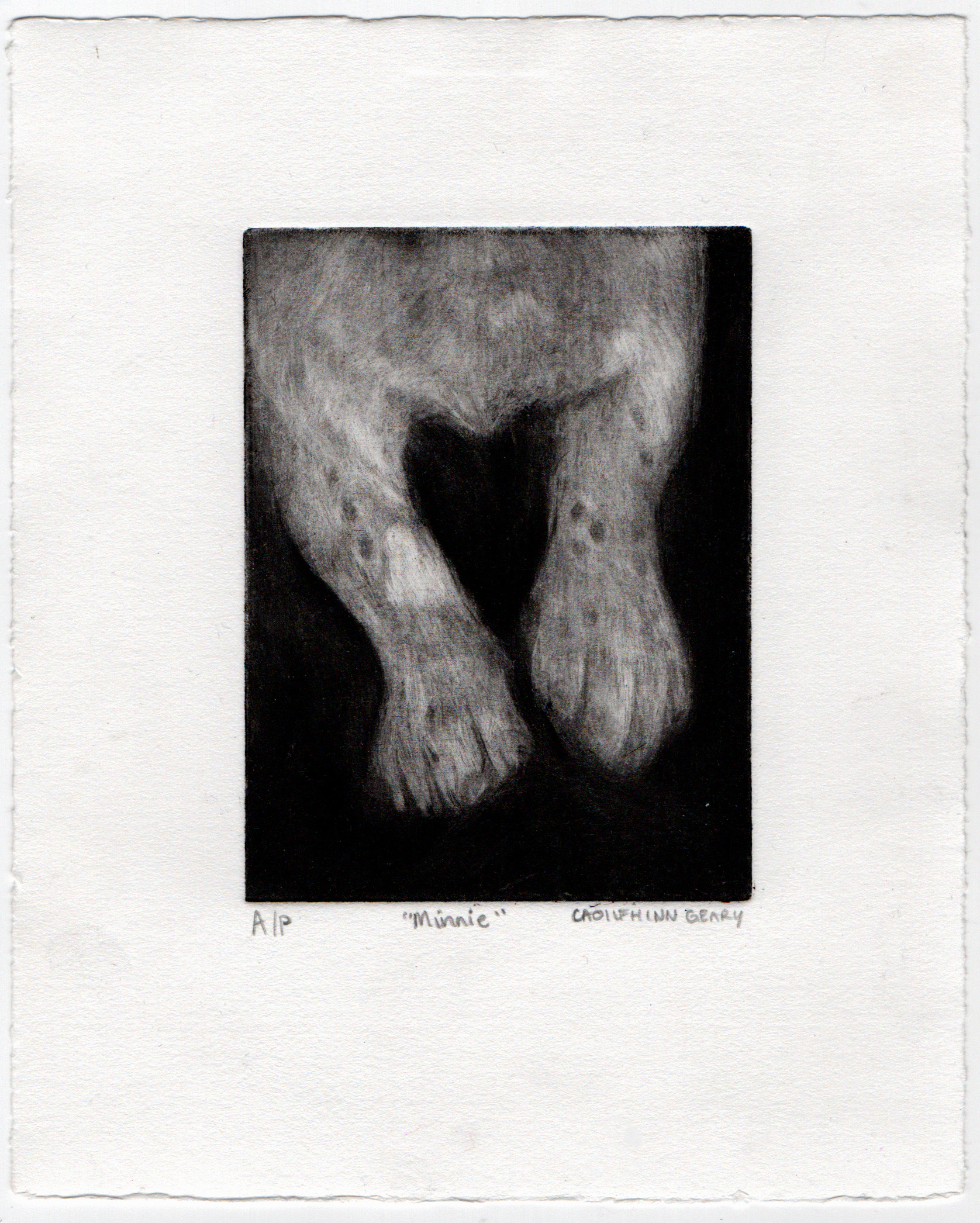 "Minnie", mezzotint, 2023.