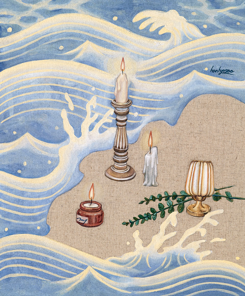 또 다른 날, 45.5×37.9cm, Mineral pigments on linen, 2023