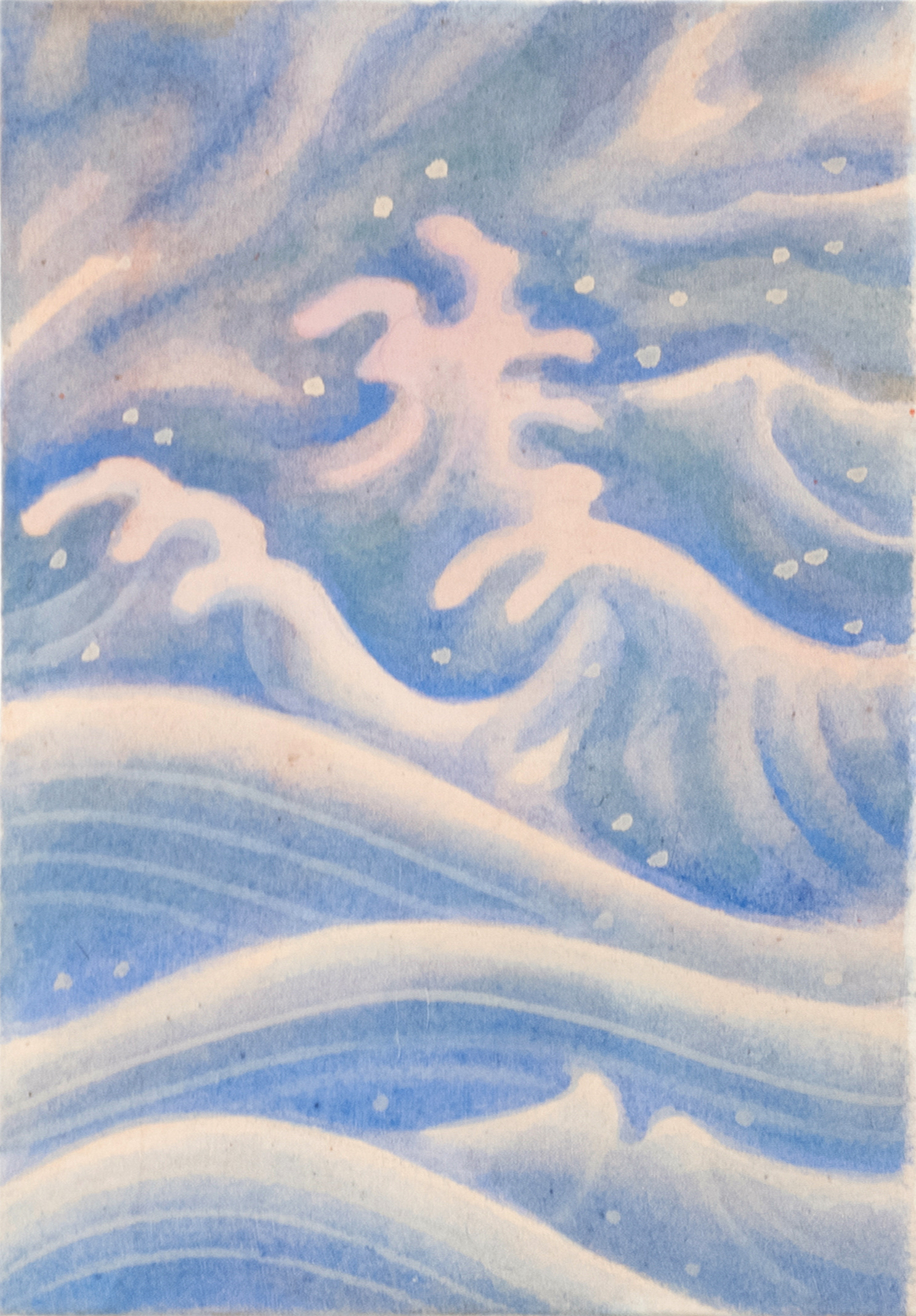 잔상, 22.7×15.8cm, 린넨에 채색, 2025