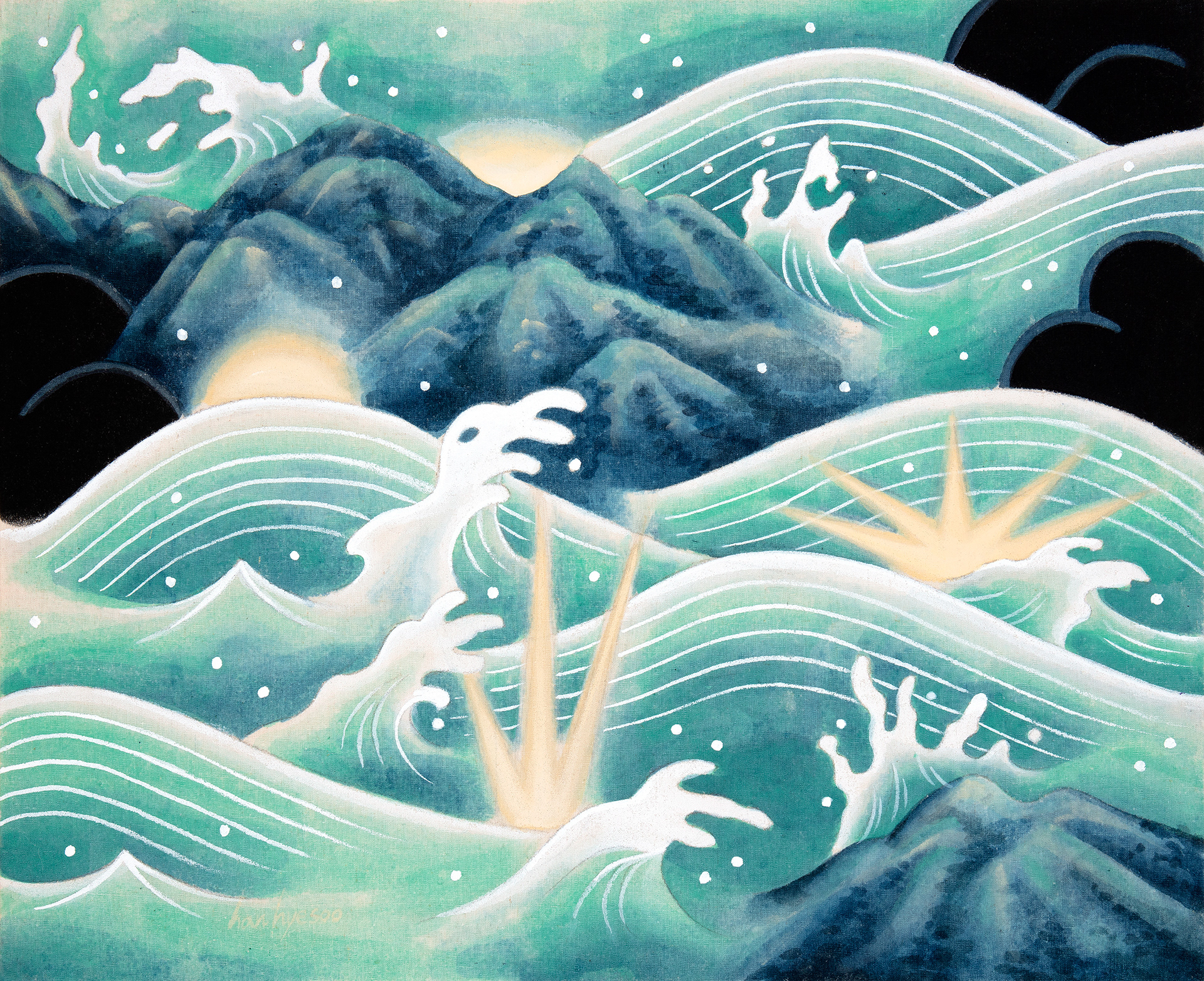 여정, Mineral Pigments on linen, 65.1×53cm, 2024