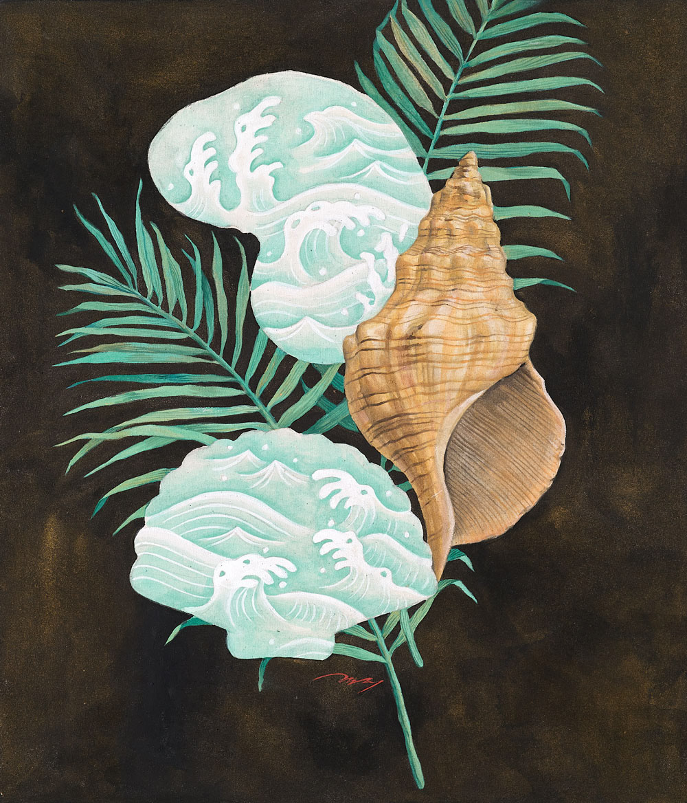 오브제 - 허울, 53×45cm, Gold Powder and Mineral Pigments on linen, 2022