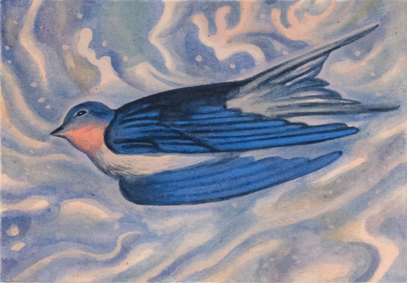 잔상, 15.8×22.7cm, 린넨에 채색, 2025