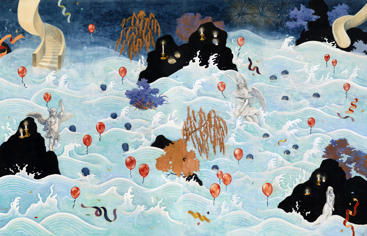 당신이 꿈꾸던 The one you dreamed of, 182×116cm, Gold Powder and Mineral Pigments on linen 2022