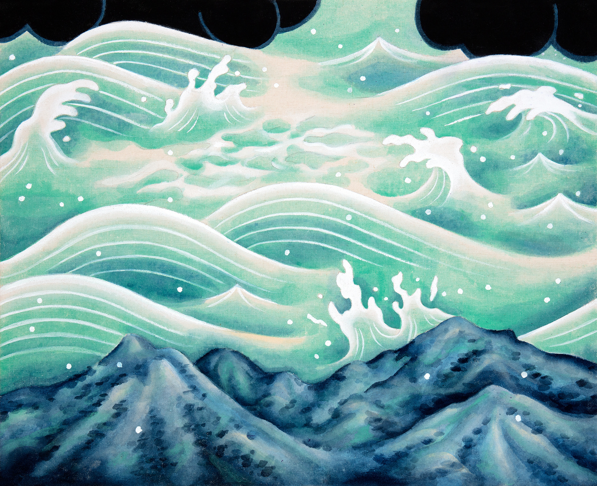 여정, Mineral Pigments on linen, 65.1×53cm, 2024