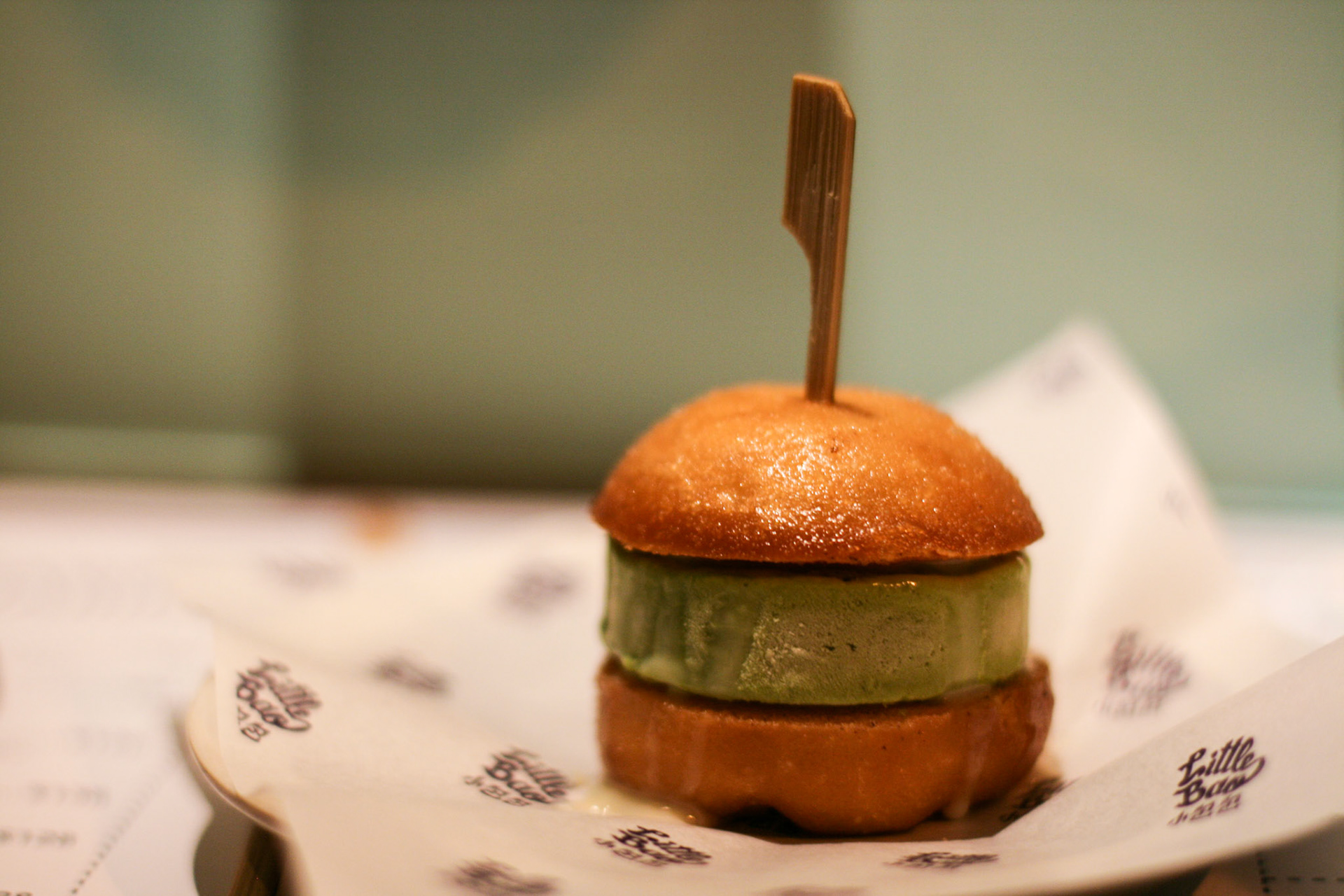Green Tea Ice Cream w/ Condensed Milk Bao from Little Bao, Hong Kong