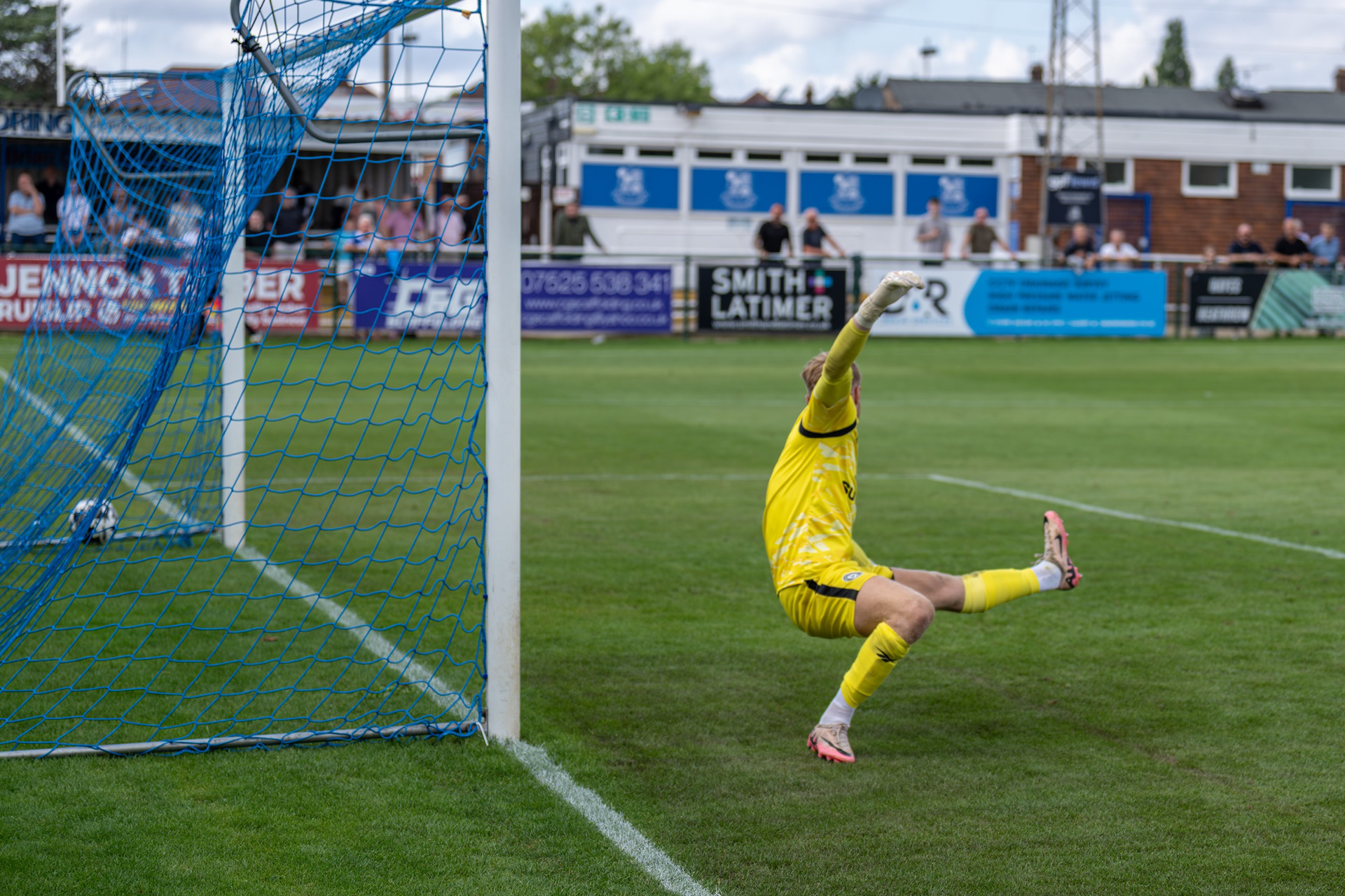 ....and fires Obiero's perfectly weighted pass....