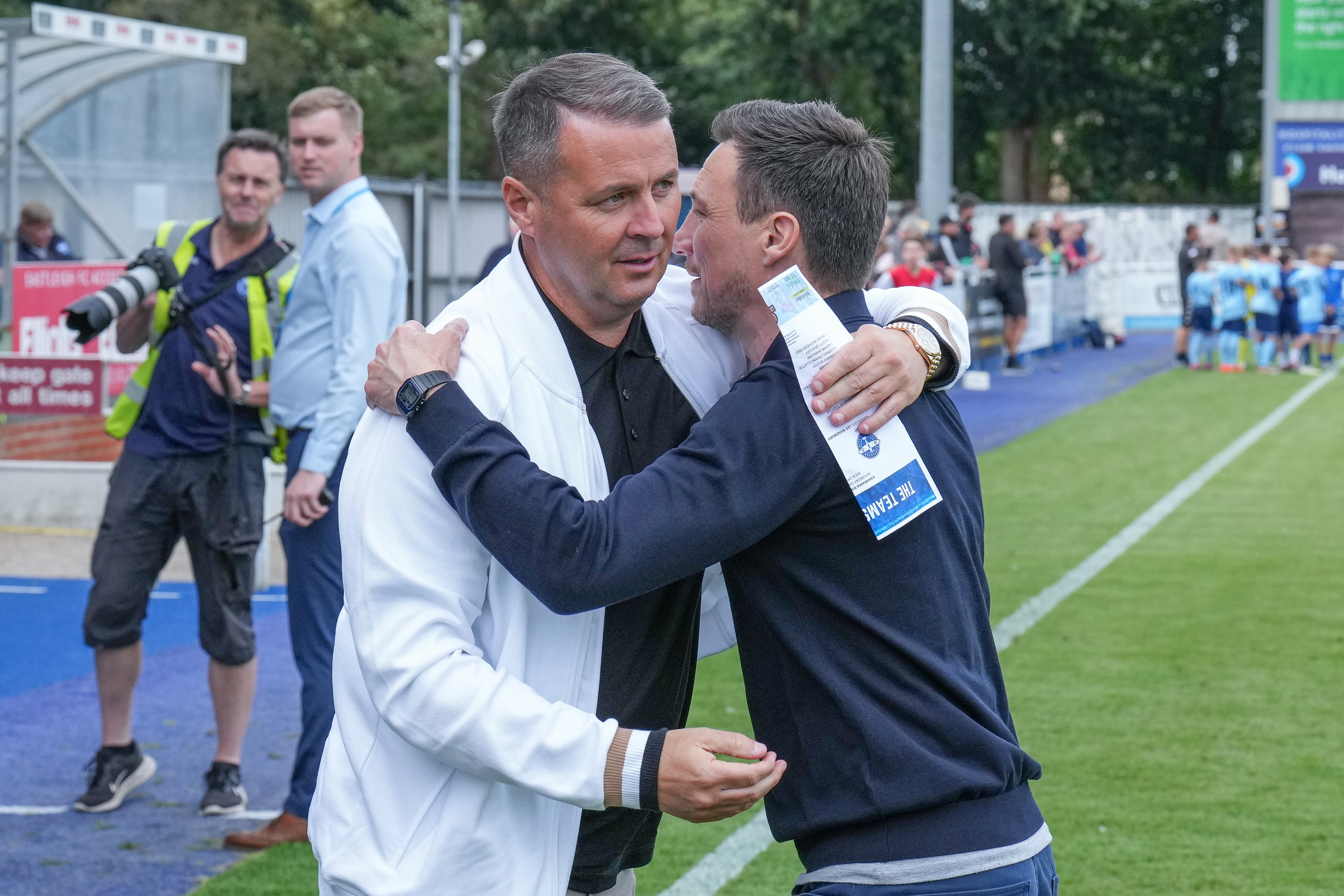 Wealdstone Chairman Rory Fitzgerald and Stu Maynard