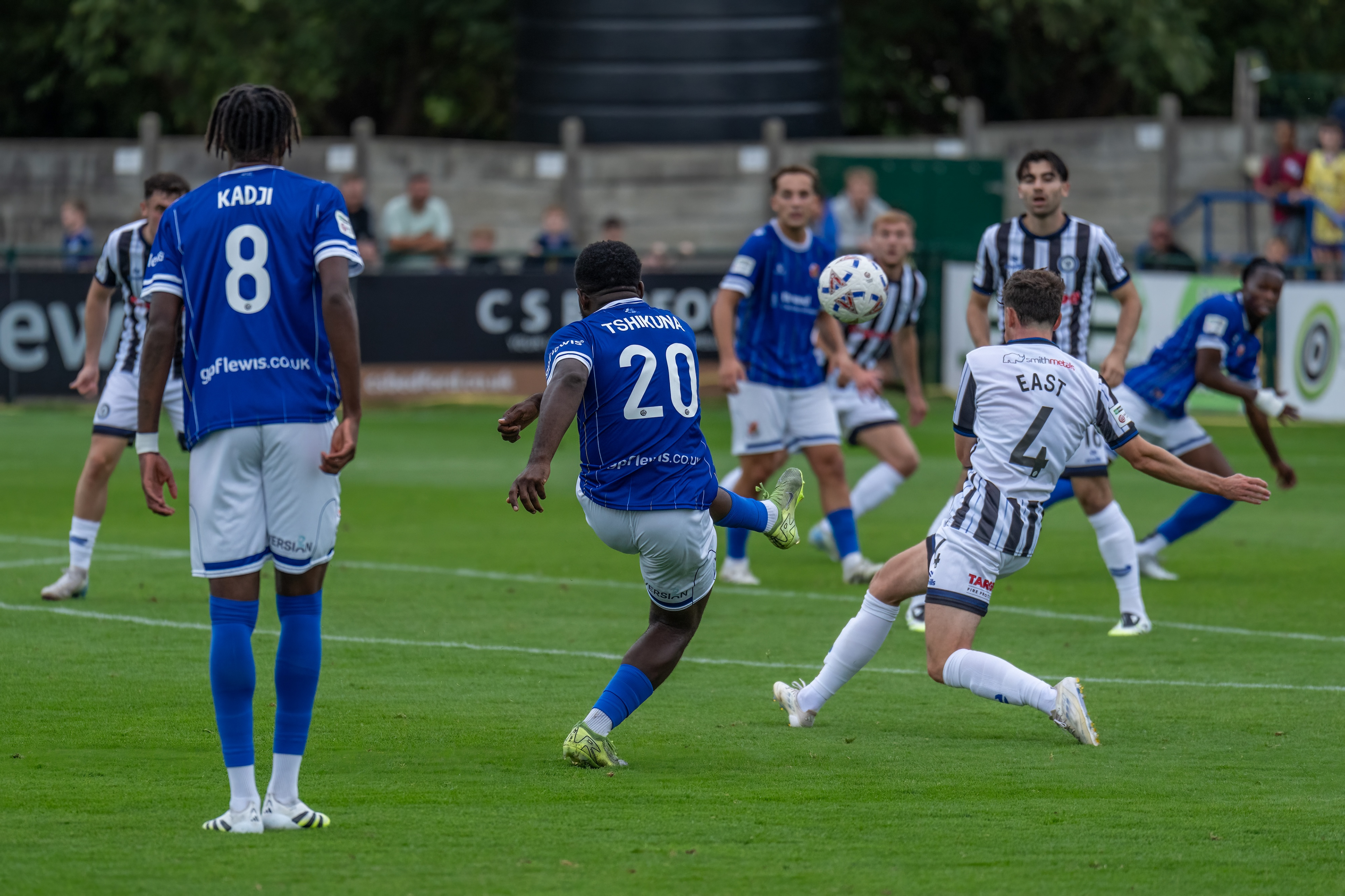 Nathan Tshikuna strikes at goal