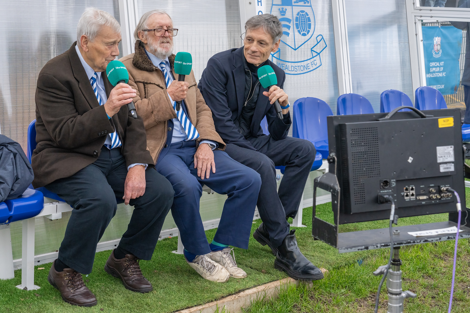 Stones legends Charlie Townsend and Hugh Lindsay with Gabriel Clarke