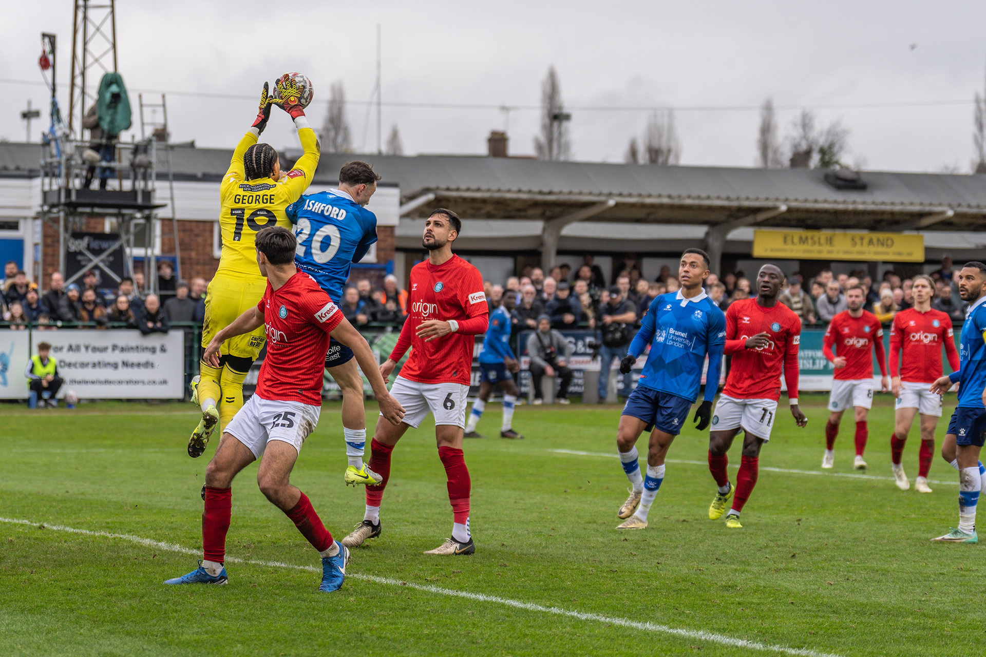 George leaps high to gather