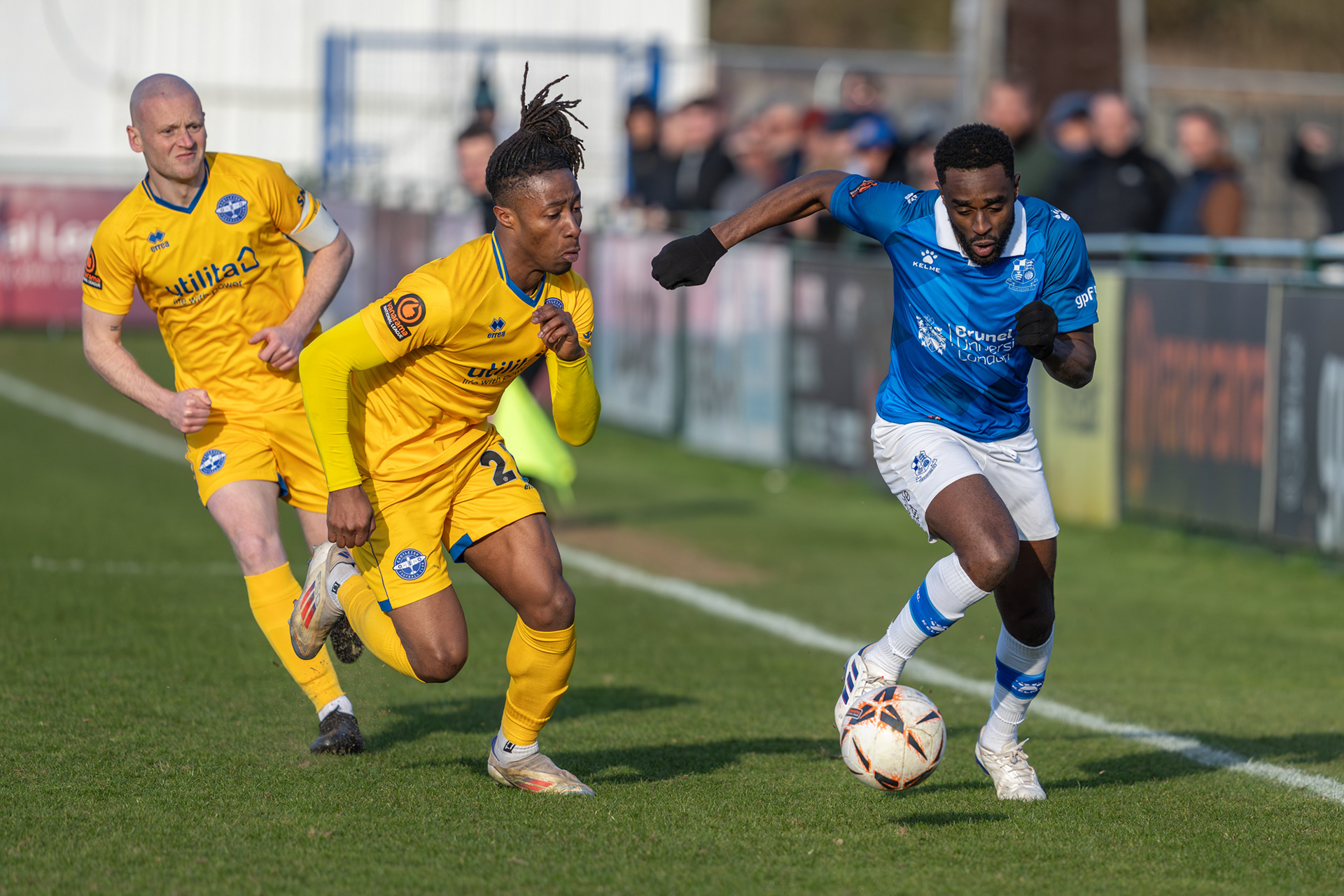 Mustapha Carayol shows his pace and strength