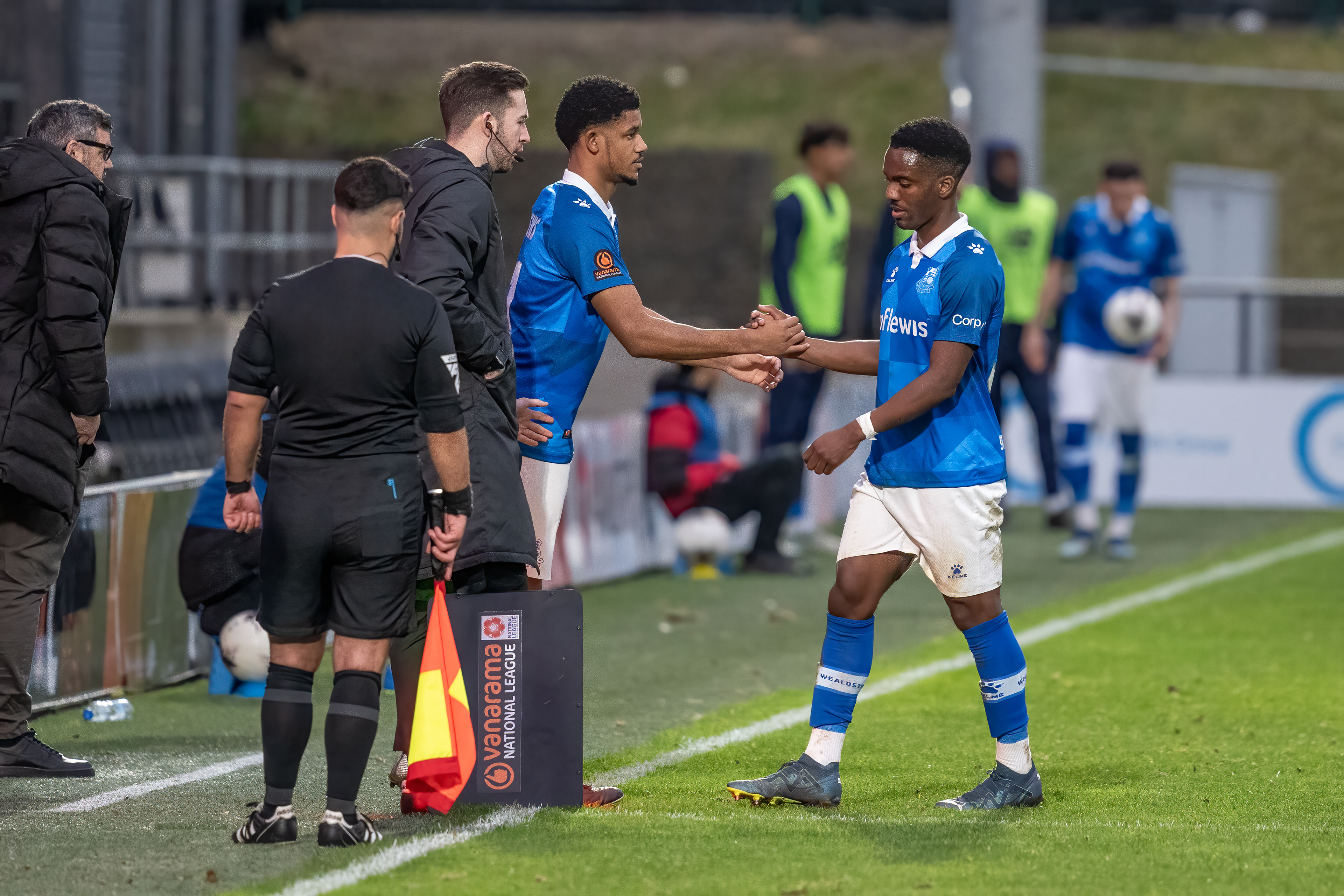 Corie Andrews comes on for Brandon Mason in the 71st minute