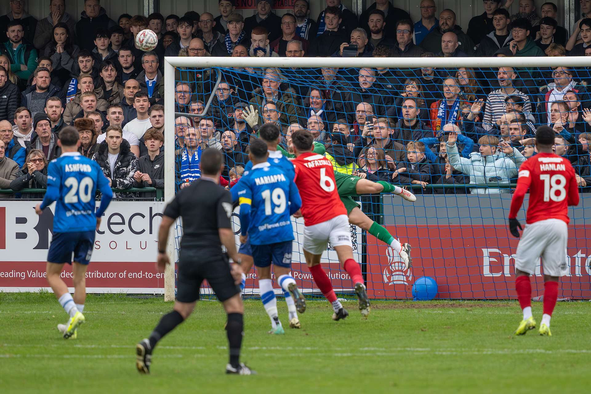  Beryly Lubala sweetly struck free kick heads towards the top corner.....
