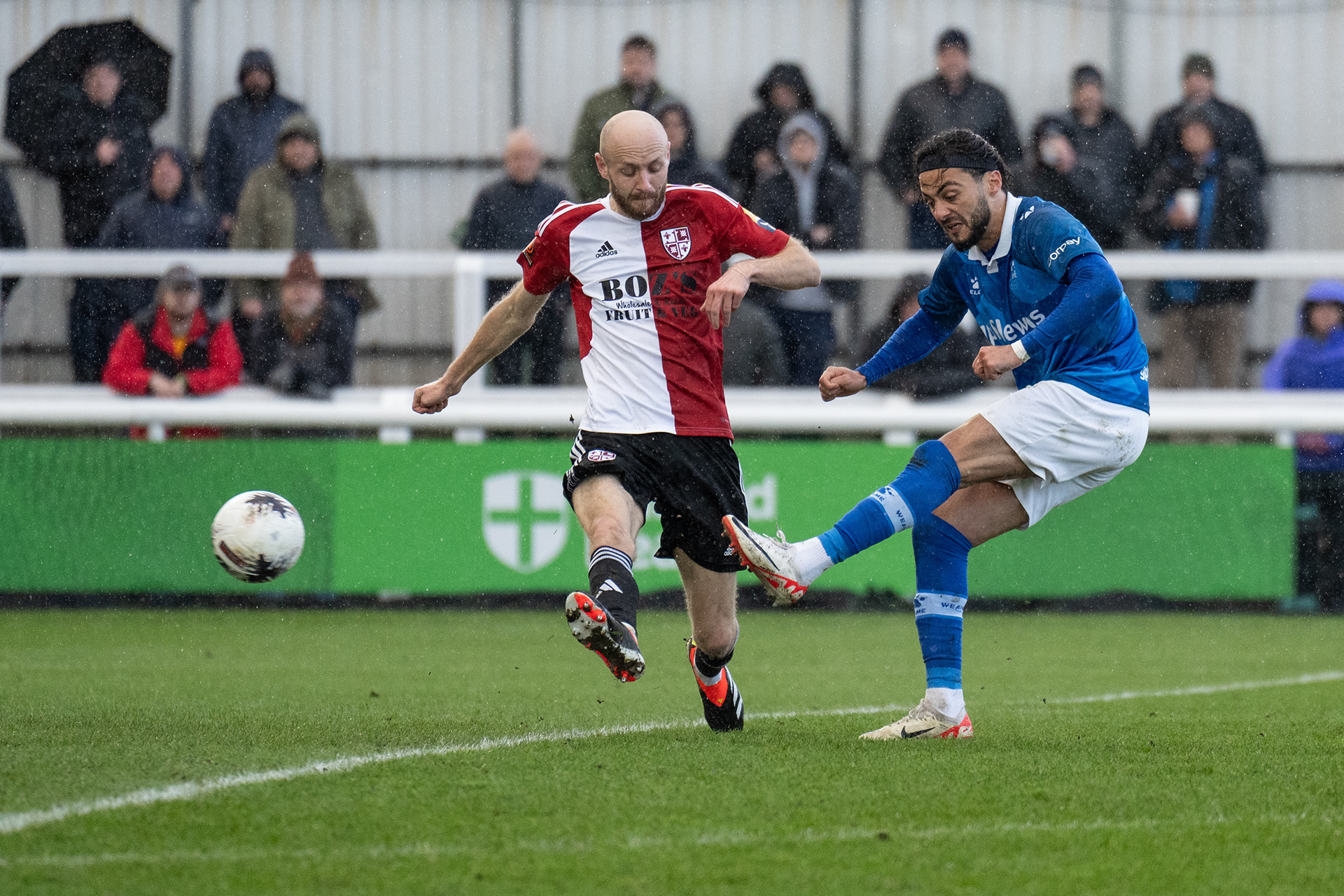 Tarryn Allarakhia hits a fierce shot at goal