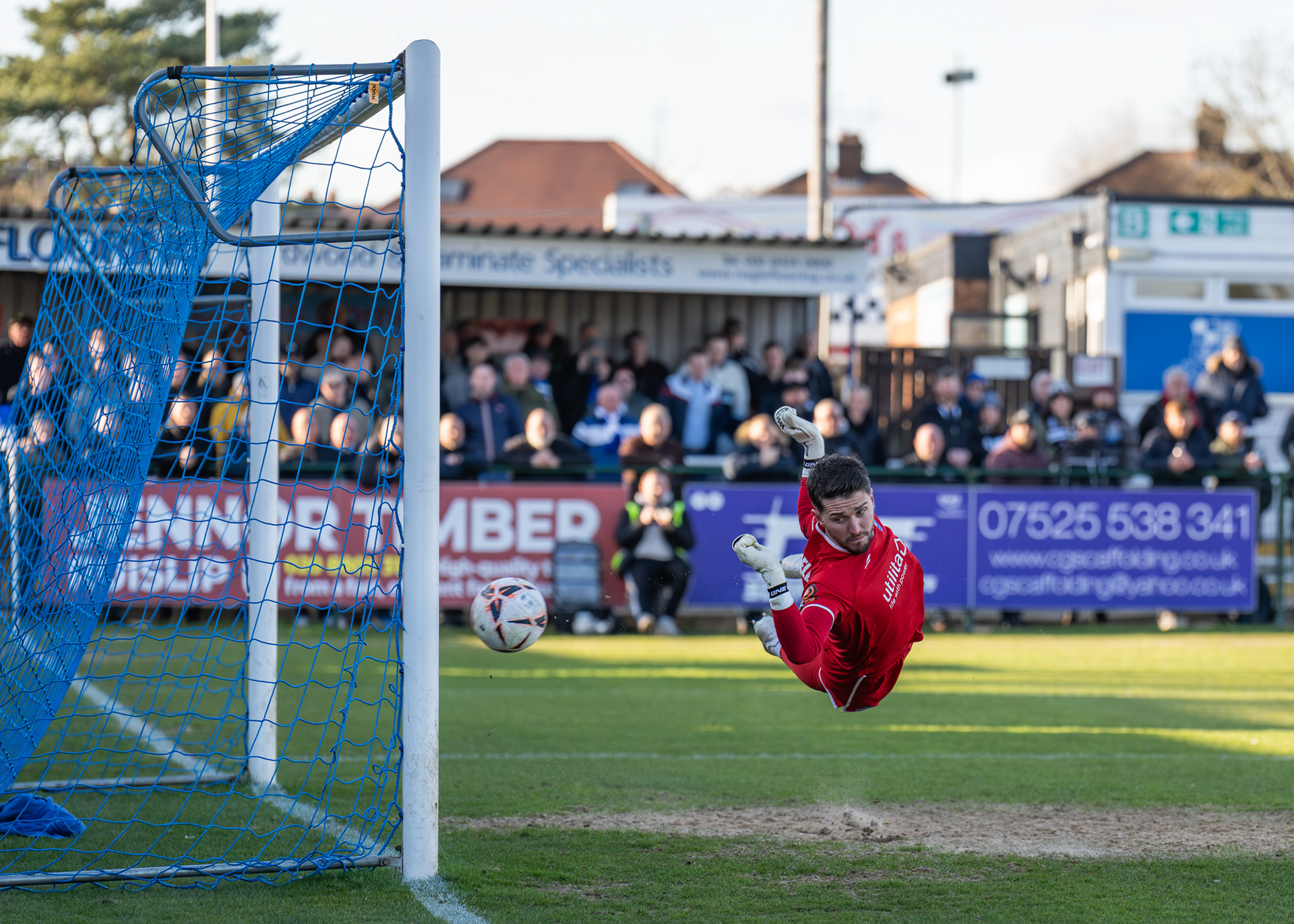 Mustapha Carayol's fiercely hit free kick flashes just wide