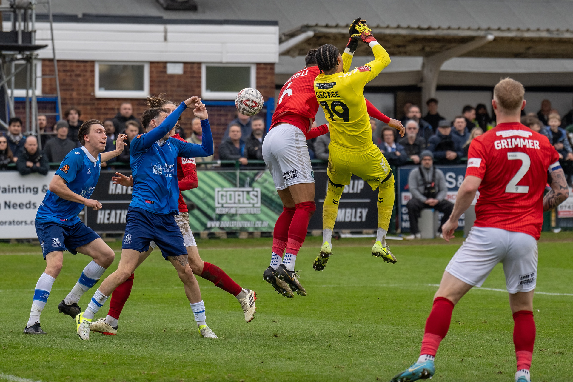 Shamal George fumbles a high ball