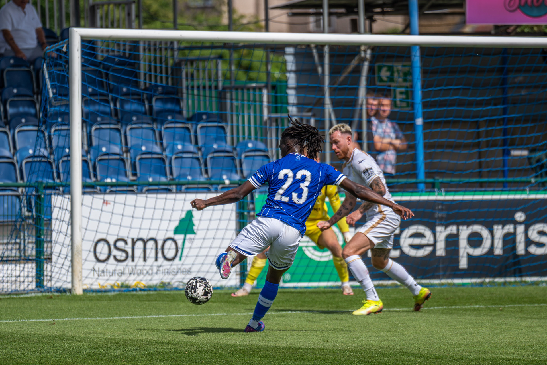 Junior Tiensia lines up his shot....