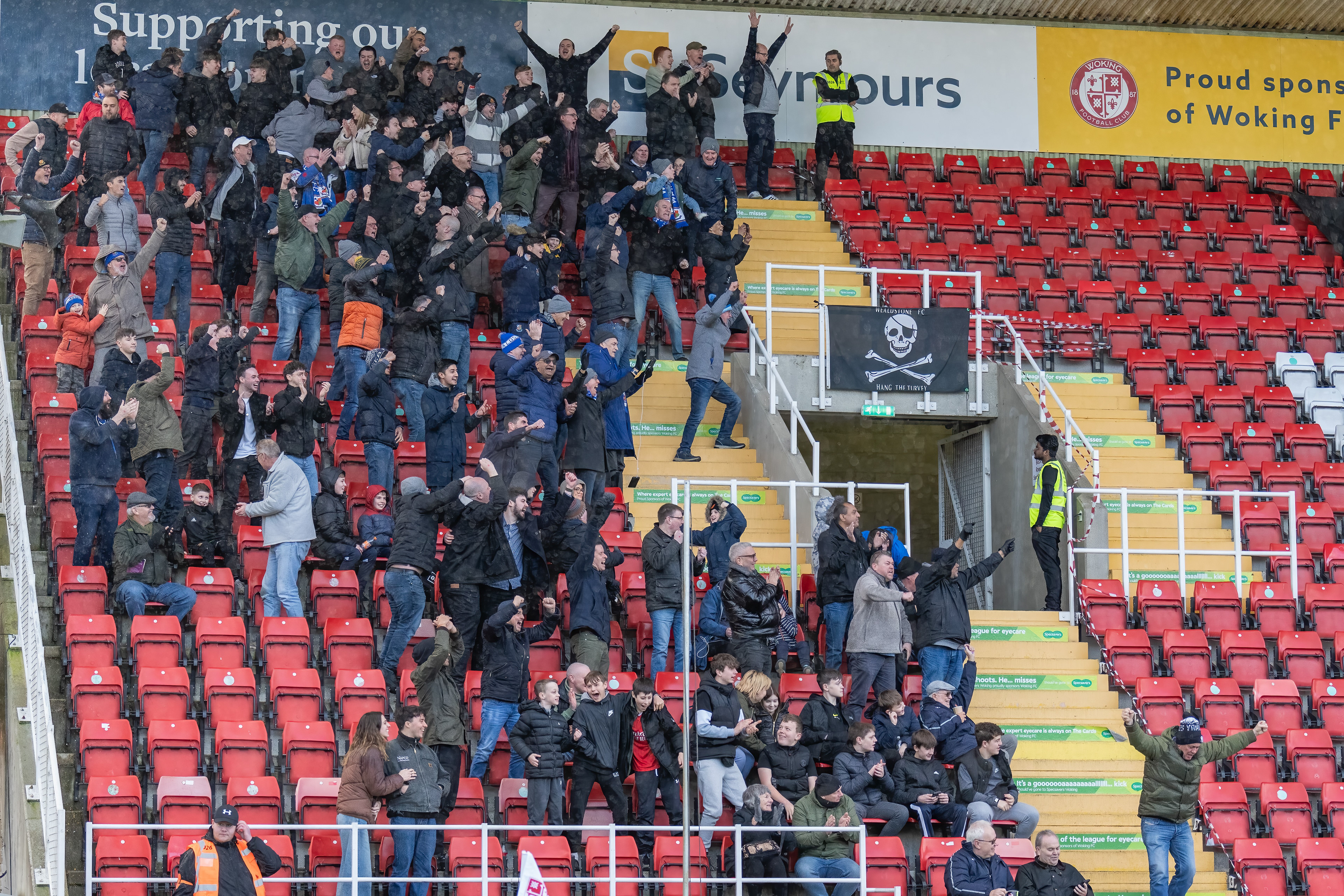 Joyous scenes in the away end