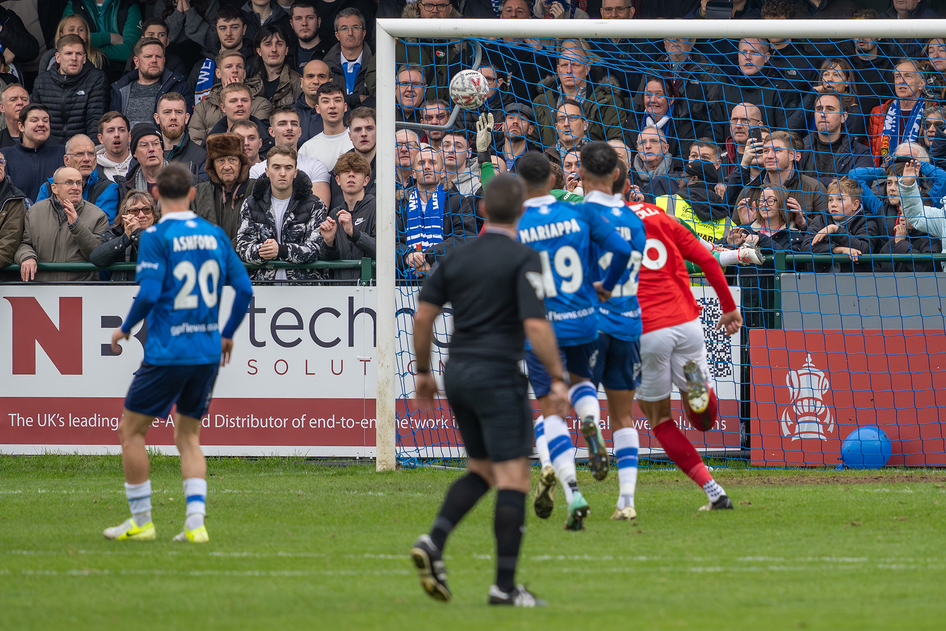 .....evading Jacob Adams despairing dive!