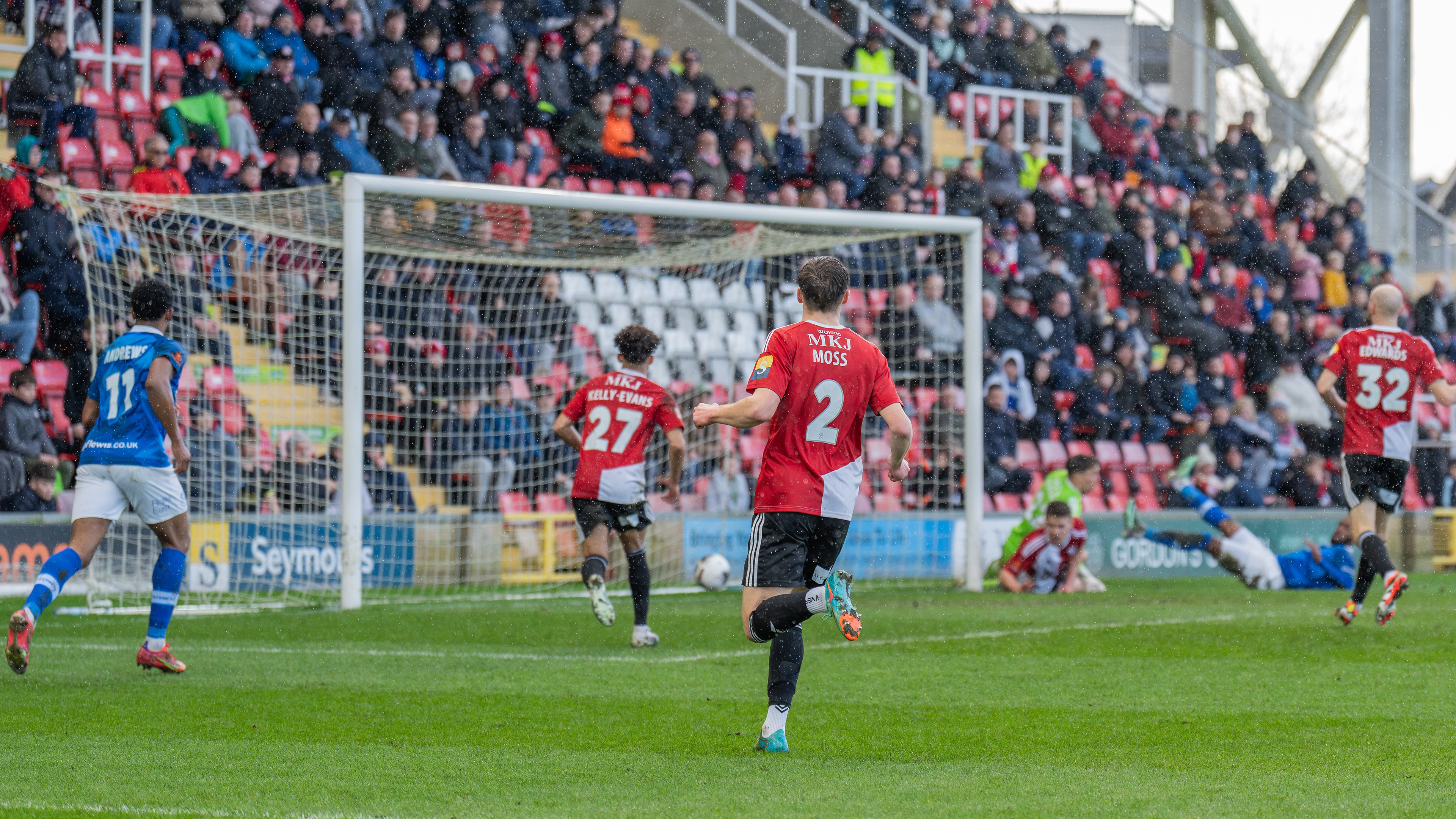.....that's steered into the net by a sliding Nathan Ferguson
