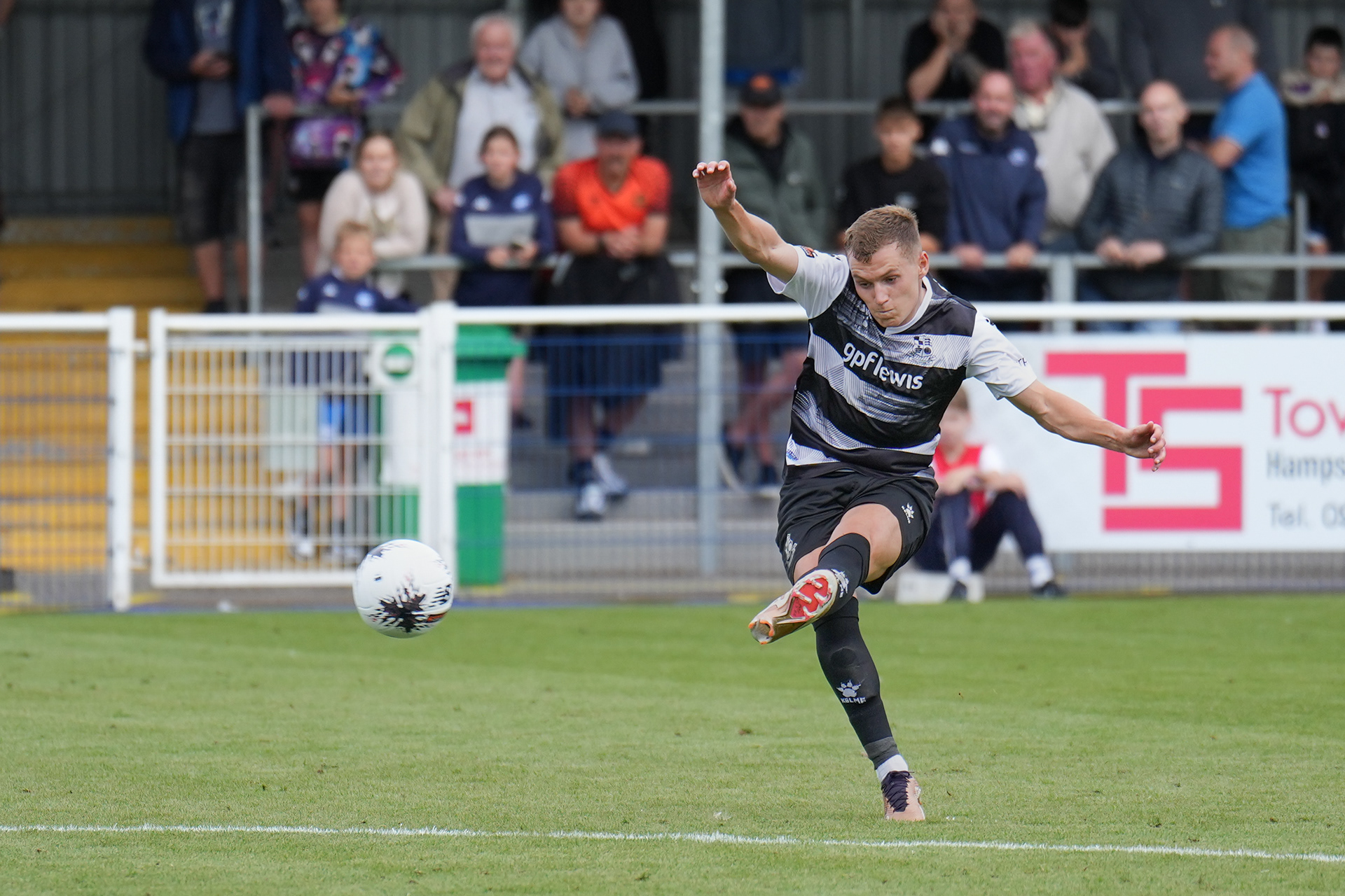 Charles Clayden's fiercely hit free kick