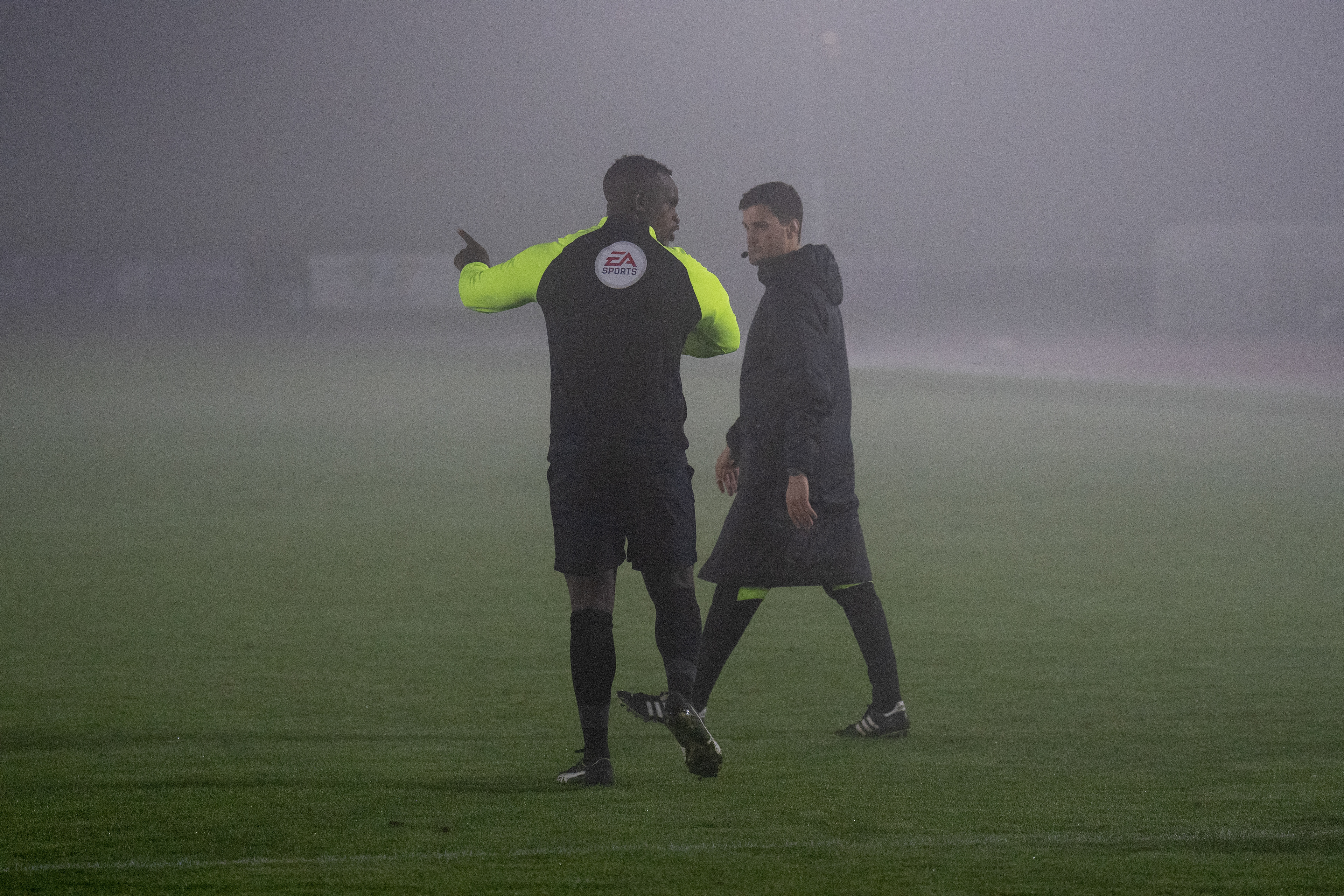 Officials checking conditions