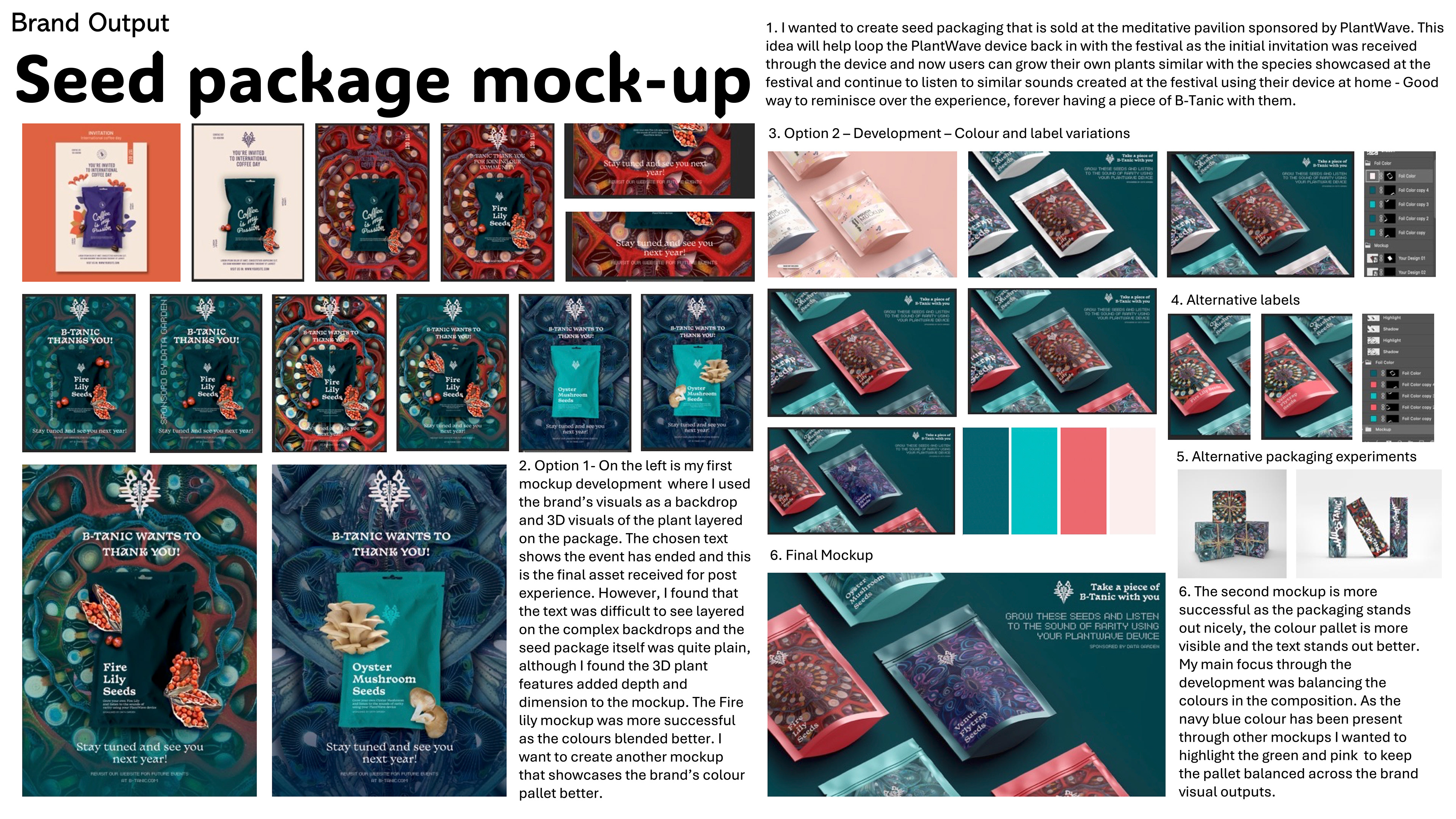 Post experience seed packaging development using Photoshop