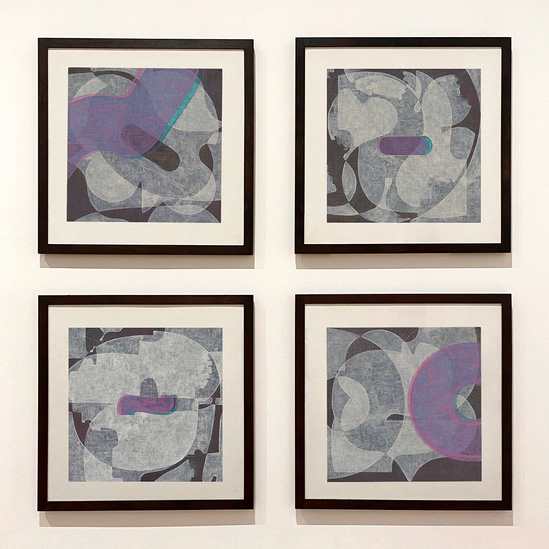 Interferências 30 α, β, γ, δ - Acrylic on panels 30×30 cm each